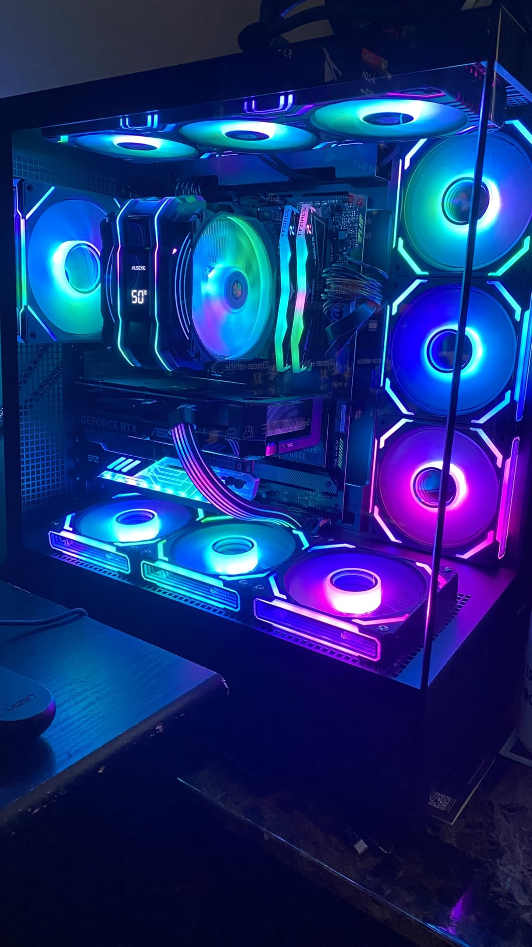 ASUS A31 Black ATX Mid-Tower Gaming Case, Dual Tempered Glass, Frameless, BTF Hidden Connectors, 360 AIO Support, Angled Base, ARGB, Optimized Airflow, Seamless Cable Management, 2 Year Warranty customer photo 1