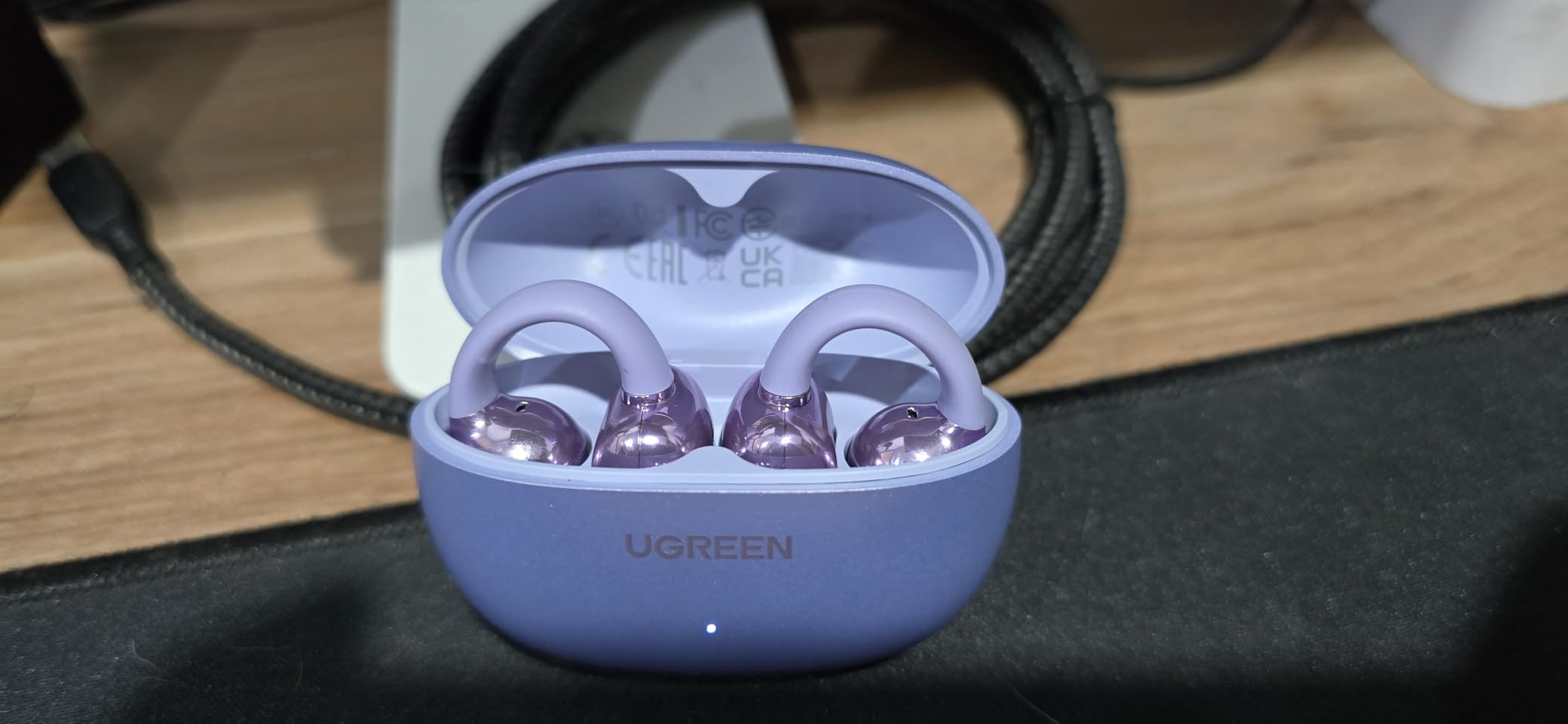UGREEN HiTune S3 Open Ear Earbuds Bluetooth 5.4 Clip On Wireless Headphones ENC Mic for Clear Calls 30H Playtime IPX5 Waterproof Earphones for Running Workout, Cyclists, Compatible with iPhone, Black customer photo 1
