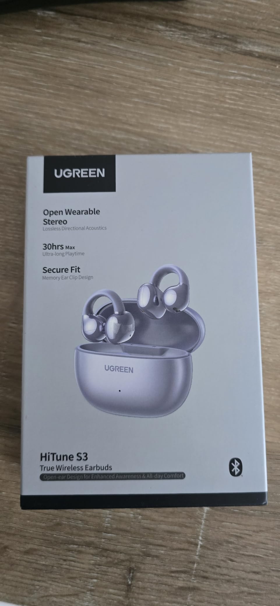 UGREEN HiTune S3 Open Ear Earbuds Bluetooth 5.4 Clip On Wireless Headphones ENC Mic for Clear Calls 30H Playtime IPX5 Waterproof Earphones for Running Workout, Cyclists, Compatible with iPhone, Black customer photo 2