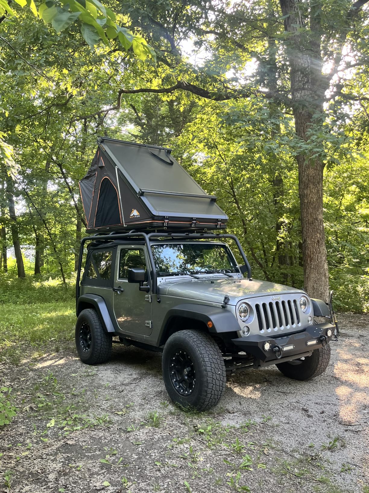 Explorer Pro Rooftop Tent Hard Shell with Side Awning & LED Light Strip, 2-3 Person Roof Top Tent for 4 Season Camping, Aluminum Pop Up Roof Tent for Truck Jeep SUV Van Trailer customer photo 1