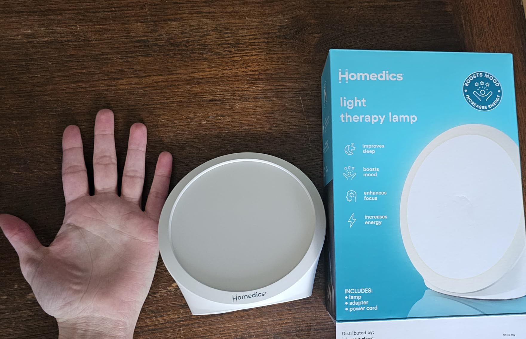 Homedics Light Therapy Lamp, Sun Lamp, 10,000 Lux, UV-Free, Full Spectrum LEDs for Improved Sleep, Boosted Mood & Increased Energy, Adjustable Color Temperature, 6 Timer Settings, Compact & Stylish customer photo 2