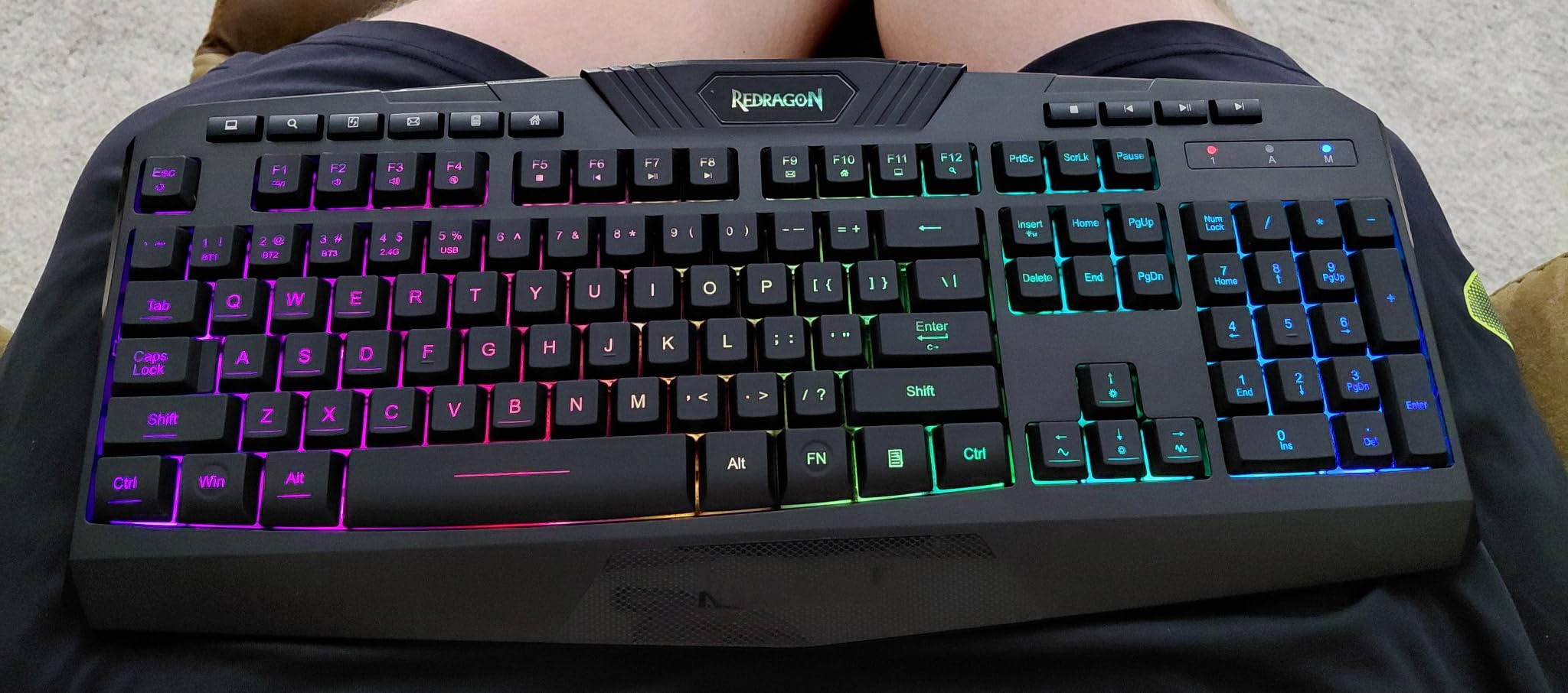 Redragon K521 Upgrade Rainbow LED Gaming Keyboard, 104 Keys Wired Mechanical Feeling Keyboard with Multimedia Keys, One-Touch Backlit, Anti-Ghosting, Compatible with PC, Mac, PS4/5, Xbox customer photo 1