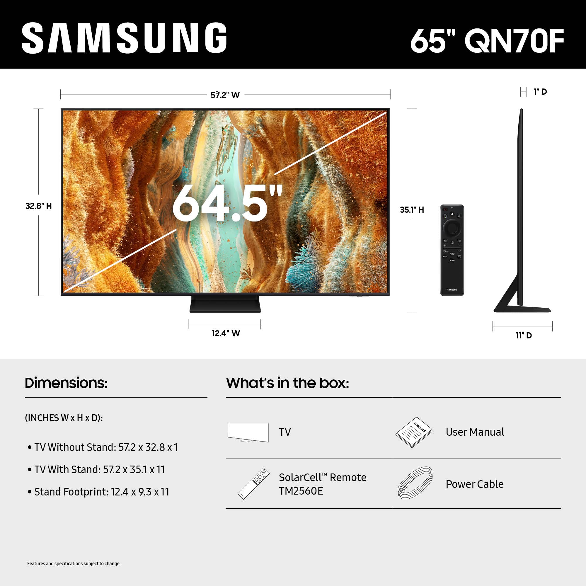 Samsung 65-Inch Class Neo QLED QN70F 4K Mini LED Smart TV (2025 Model) NQ4 AI Gen2 Processor, Quantum Matrix Technology, Slim, Motion Xcelerator 144Hz, Samsung Vision AI, Alexa Built-in customer photo 2