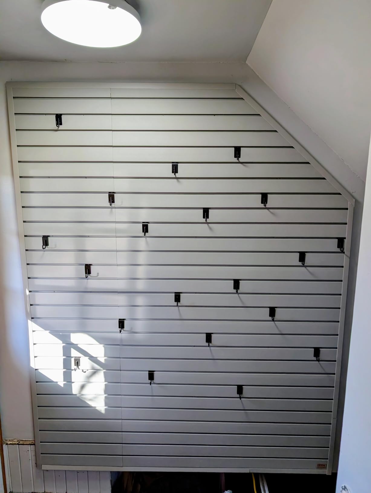VEVOR Slat Wall Paneling, 8 x 4 ft, PVC Garage Slatwall without Accessories, Grey Slat Wall Easy-to-Install Adjustable Slatwall Panel with Coupling Structure & DIY Cutting, Fits for Storage & Display customer photo 2