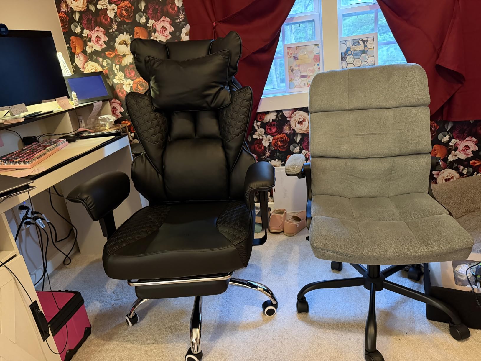 GTPLAYER Big and Tall Gaming Chair 400lbs Heavy Duty Office Chair with Foot Rest & Ergonomic Pocket Spring Lumbar Support, High Back 3D Saddle Shaped Cushion for Back Pain Relief, Matte-Black customer photo 1
