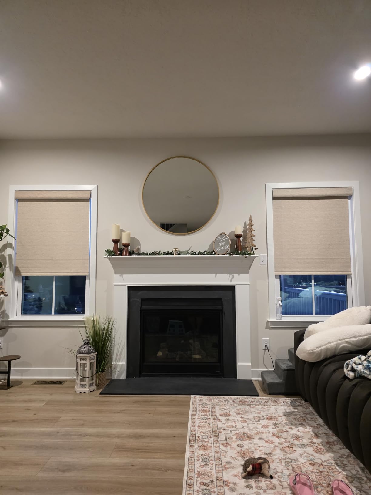 Persilux Smart Motorized Blinds with Remote, No Drill Automatic Roller Shades for Indoor Windows, Light Filtering Linen Fabric, Electric Blinds for Windows customer photo 1