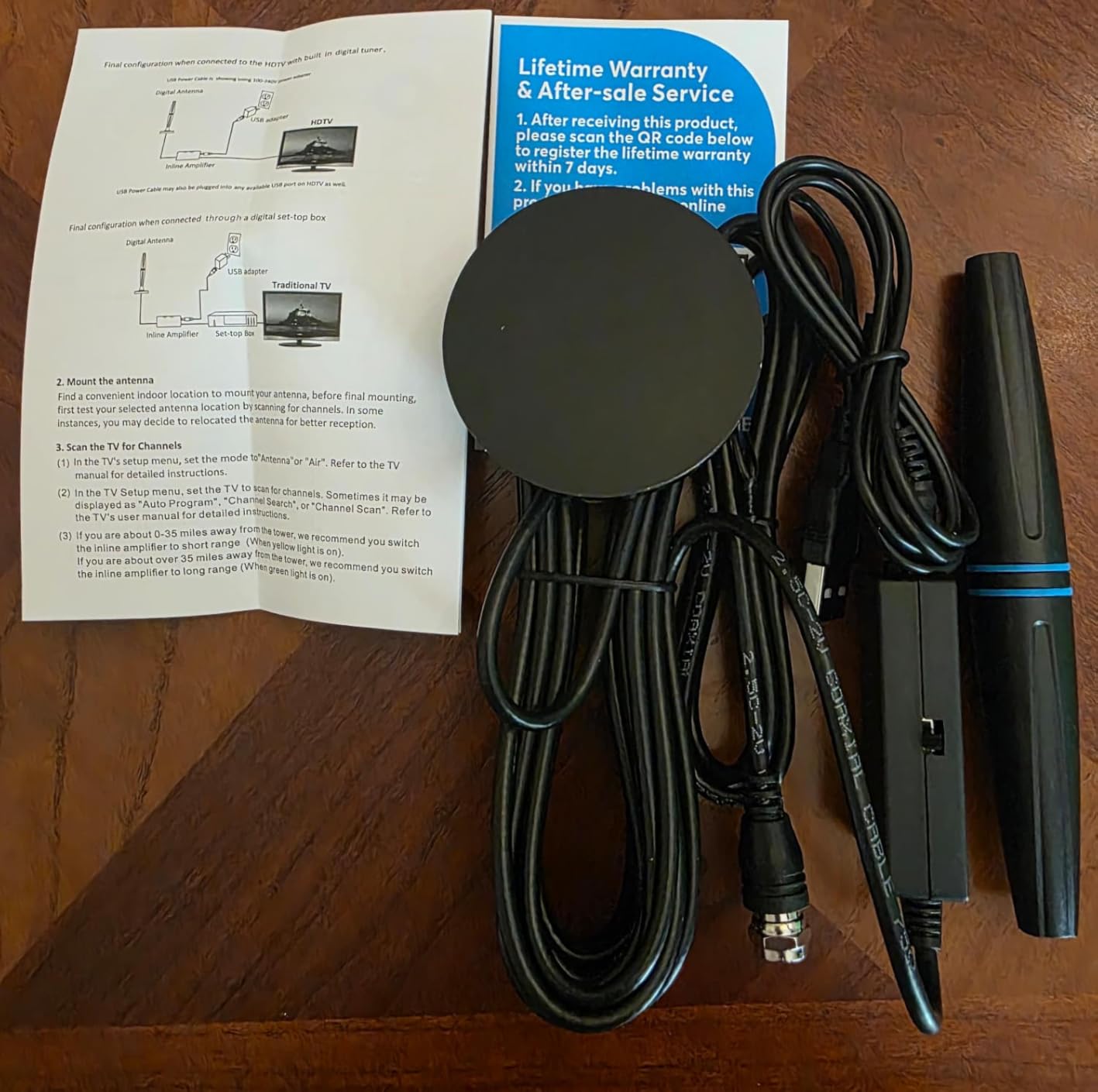 TV Antenna for Local Channels, TV Antenna for Smart TV Indoor -18ft Cable customer photo 2