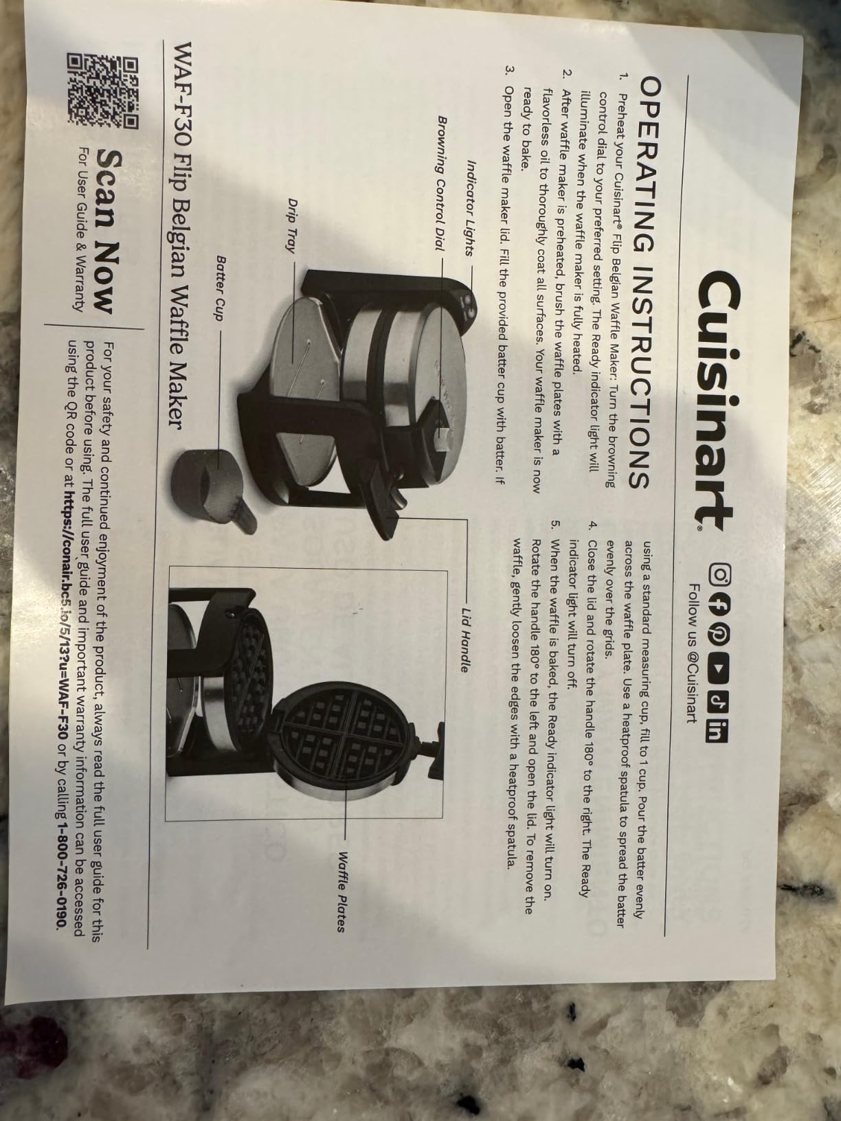 Cuisinart Round Flip Belgian Waffle Maker, 1
