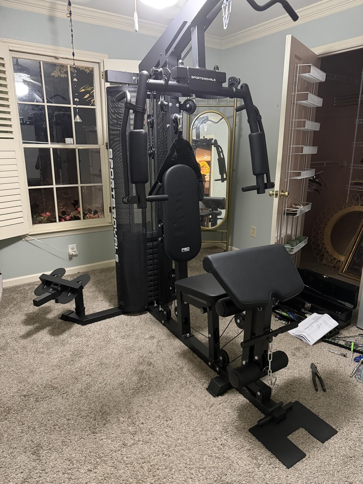 Sportsroyals Home Gym, Multifunctional Workout Station with Leg Press, 150LBS Weight Stack Full Body Workout Equipment for Home Exercise Fitness Strength Training customer photo 1