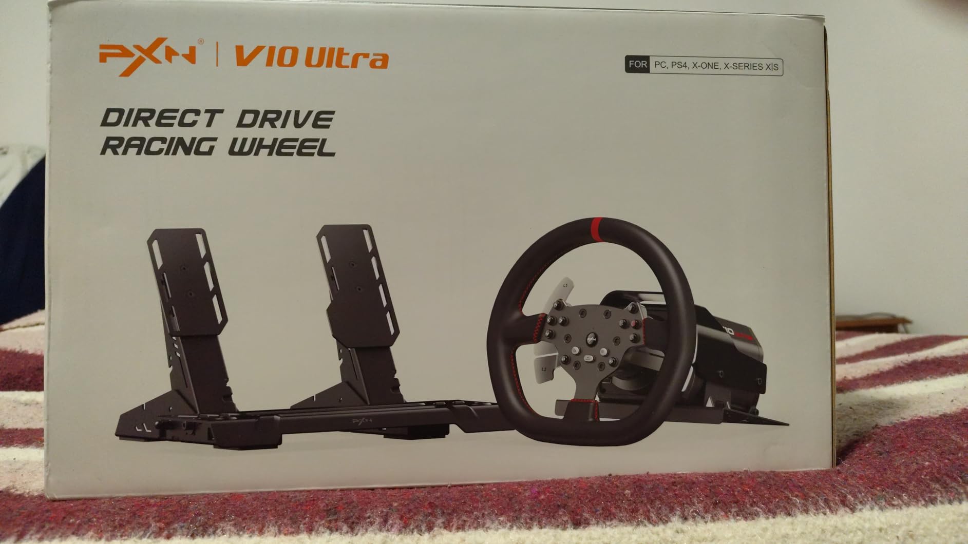 PXN V10 Ultra Direct Drive Racing Wheel, 3.2Nm Force Feedback, Hall Effect Metal Pedals, 4 Aluminum Paddle Shifters, Sim Racing Wheel for PC, PS4, Xbox Series X|S & Xbox One customer photo 1