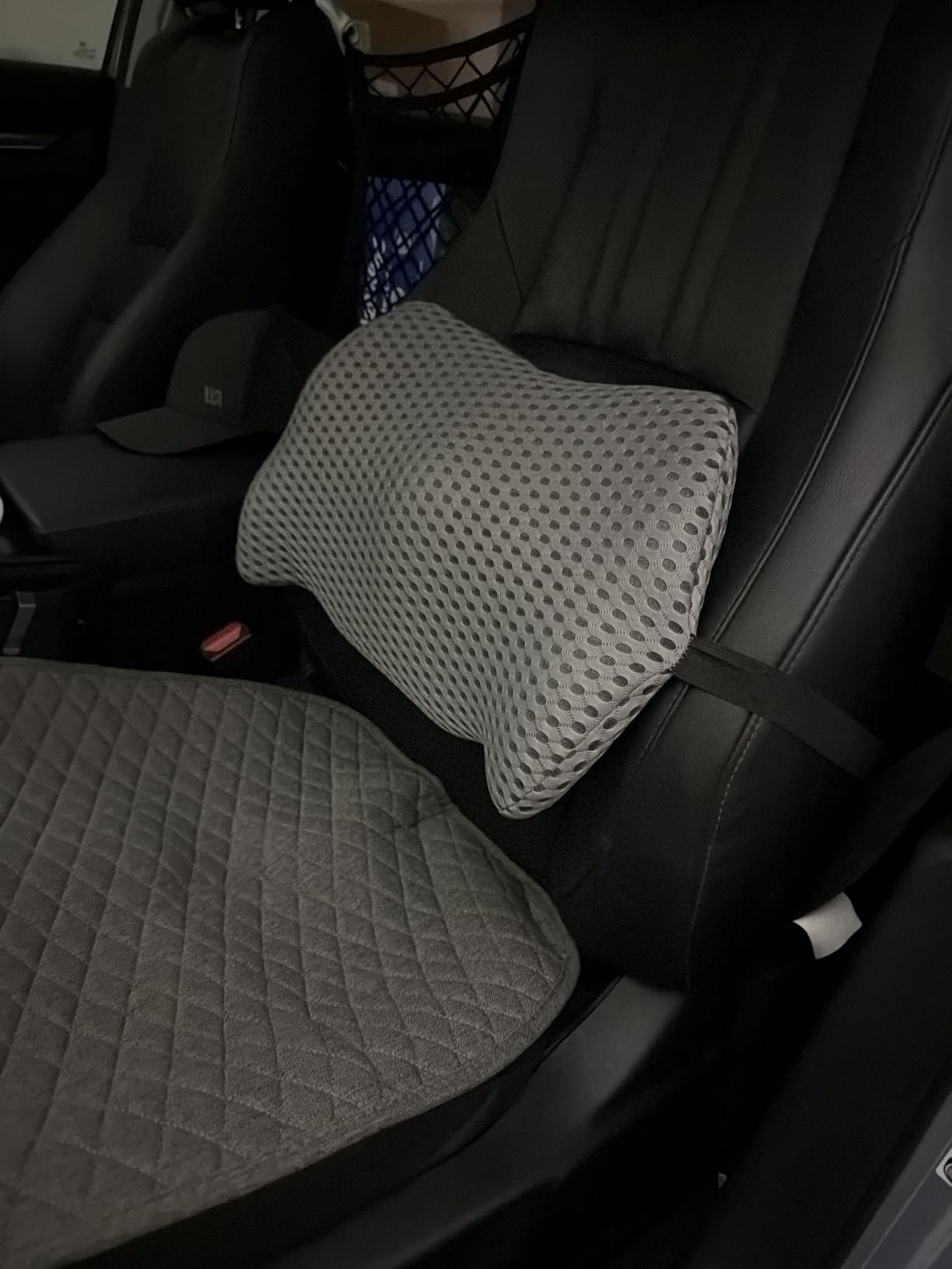 BYMECOST Lumbar Support Pillow for Car, Memory Foam Car Seat Back Support Pillow for Driving, Back Cushion with Strap for Pain Relief, Ergonomic Back Cushion for Office Chair, Wheelchair (Black) customer photo 2
