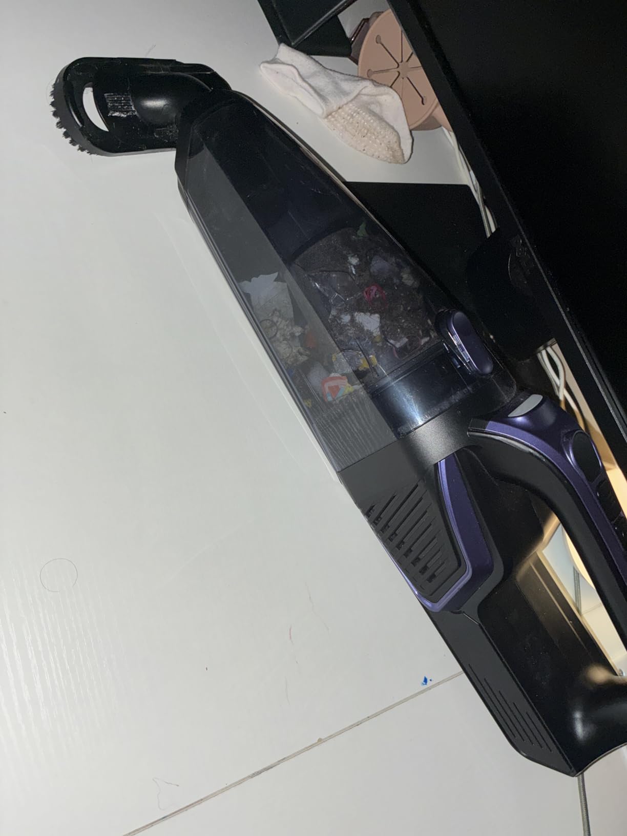 Pet Hair Handheld Vacuum Cordless: 20000PA High Power Car Vacuum with Motorized Brush and LED Light, Rechargeable Hand Held Vacuum Cleaner with Reusable Filter for Car, Home, Office & Pet, Purple customer photo 1