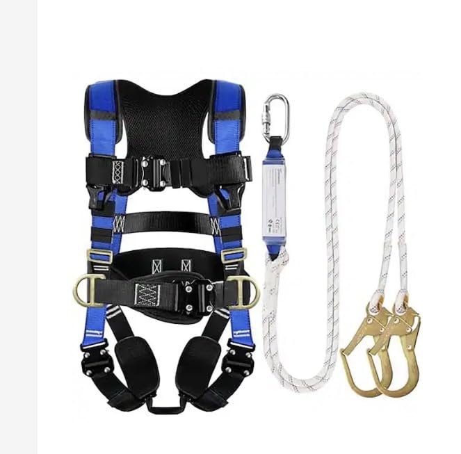 Safety Harness Fall Protection Kit with Shock Absorbing Lanyard & Suspension Trauma Safety Straps Upgrade Quick Buckles, Roofing Harness Construction Harness ANSI Compliant Orange customer photo 2