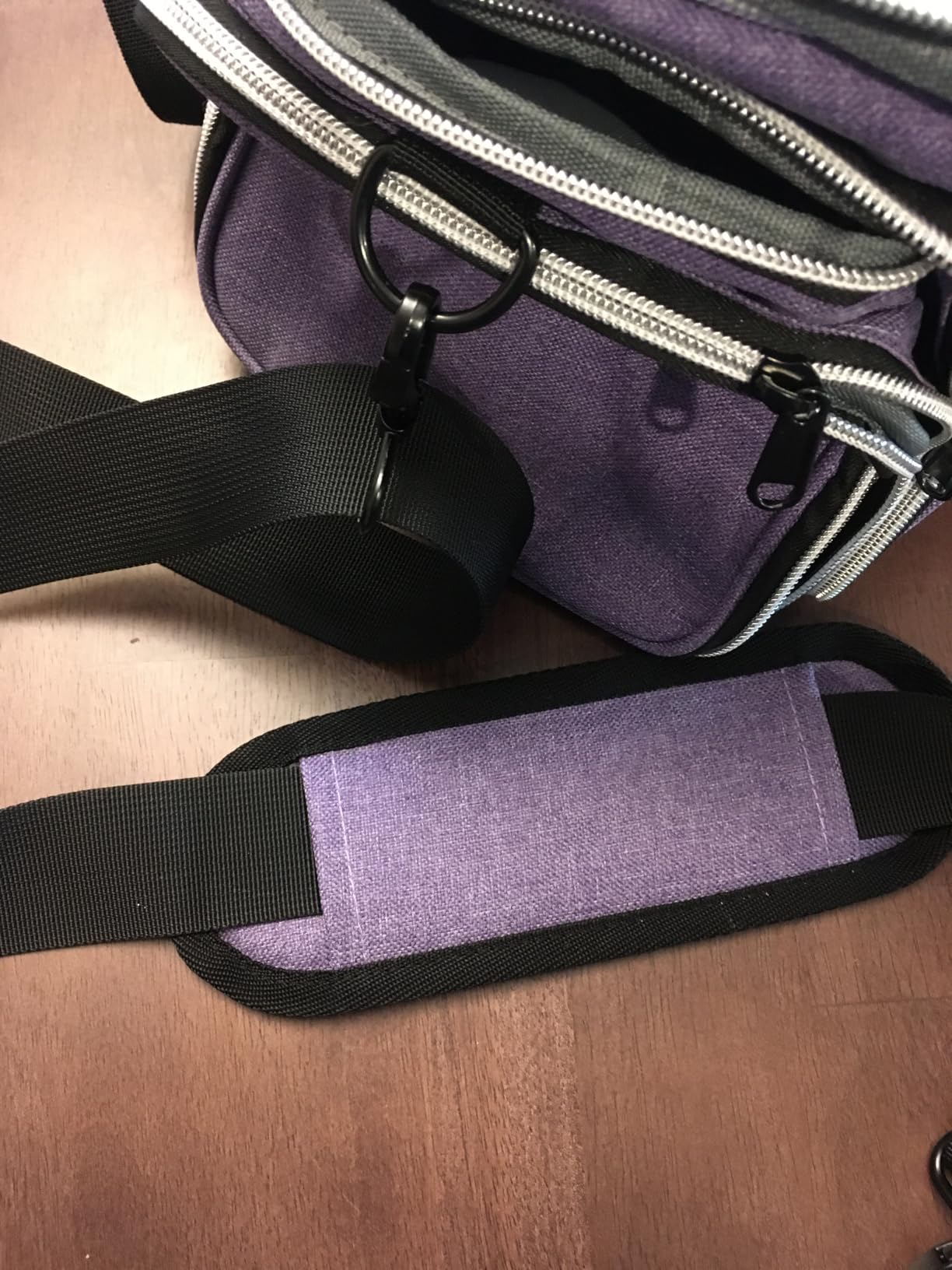 Anitor Large Sewing Supplies Organizer, Double Layer Sewing Storage Organizer with Two Detachable Dividers, Travel Sewing Bag Organizer with Shoulder Strap for Accessories, Purple customer photo 2