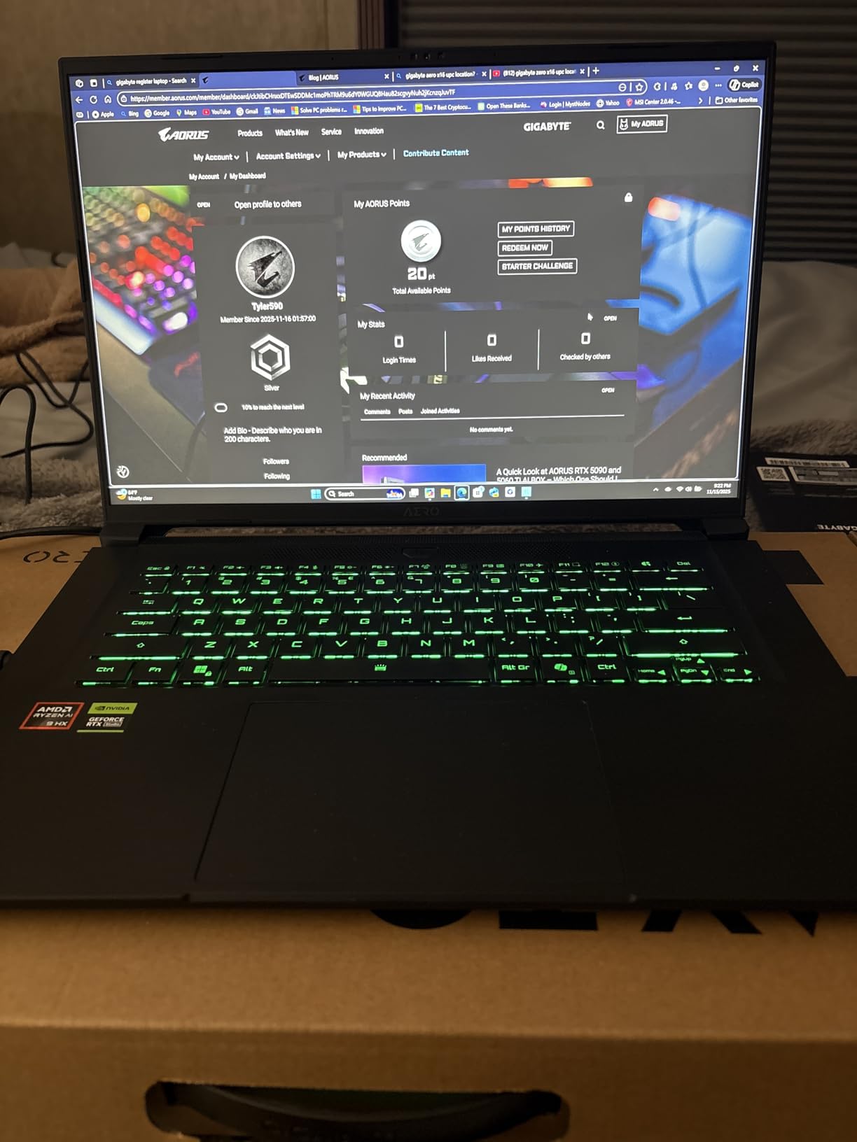 AERO X16 Copilot+ PC - 165Hz 2560x1600 WQXGA - NVIDIA GeForce RTX 5070 - AMD Ryzen AI 9 HX 370 - 1TB SSD with 32GB DDR5 RAM - Windows 11 Home customer photo 2
