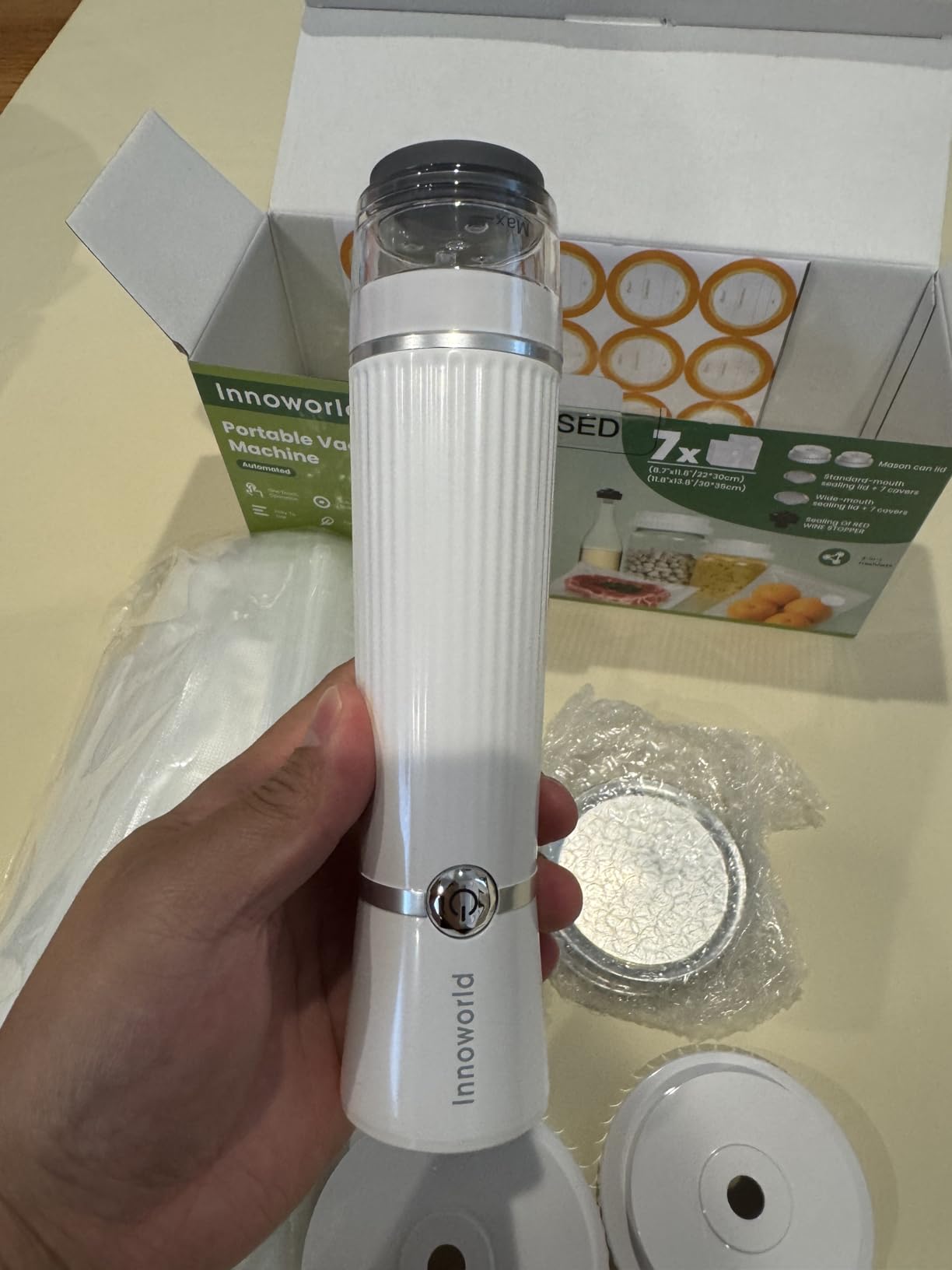 3-in-1 Vacuum Sealer for Food Compatible with Vacuum Bag, Mason Jar, Wine Bottle, Handheld Saver Compact Vacuum Sealer Machine customer photo 1
