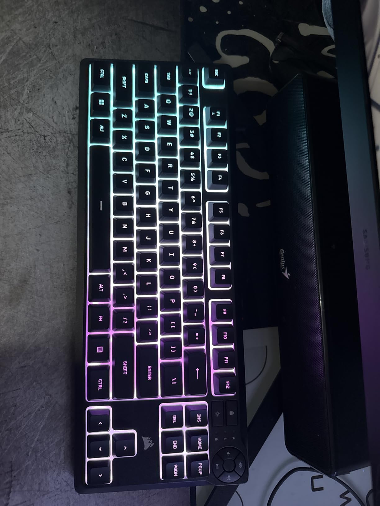 Corsair K55 CORE TKL RGB Gaming Keyboard - Tenkeyless, 8-Zone RGB, Quiet Membrane Keys, Spill Resistant, Media Keys, 1000Hz Polling - NA Layout - Black customer photo 1