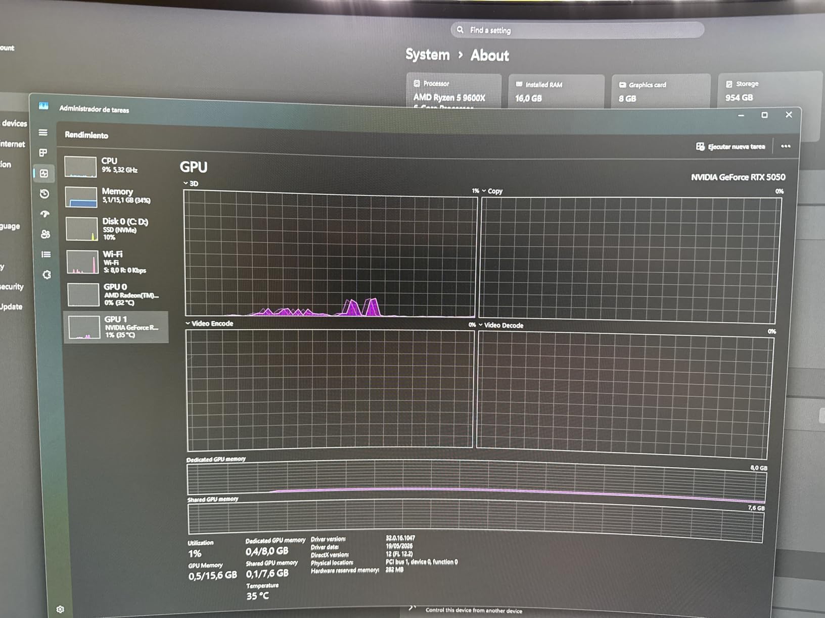 GIGABYTE GeForce RTX 5050 WINDFORCE OC 8G Graphics Card, 8GB 128-bit GDDR6, PCIe 5.0, WINDFORCE Cooling System, GV-N5050WF2OC-8GD customer photo 2
