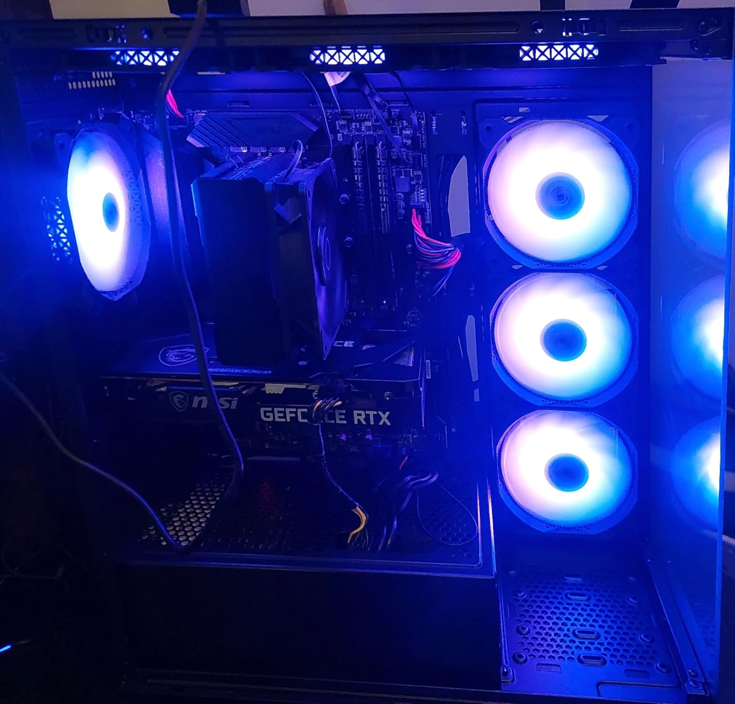 MUSETEX ATX PC Case 7 PWM ARGB Fans Pre-Installed, Type-C Mid Tower Computer Case with Full-View Dual Tempered Glass, Gaming PC Case, Black(K2) customer photo 2