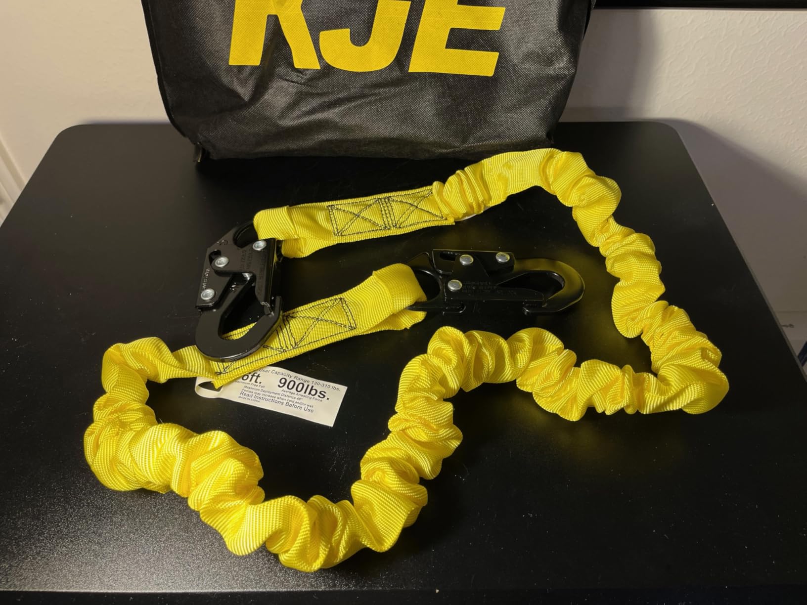 KJE Safety Harness Fall Protection Kit - Construction Roof Full Body Harness w/Detachable 6FT Shock Absorbing Lanyard & Hook, ANSI/OSHA customer photo 1