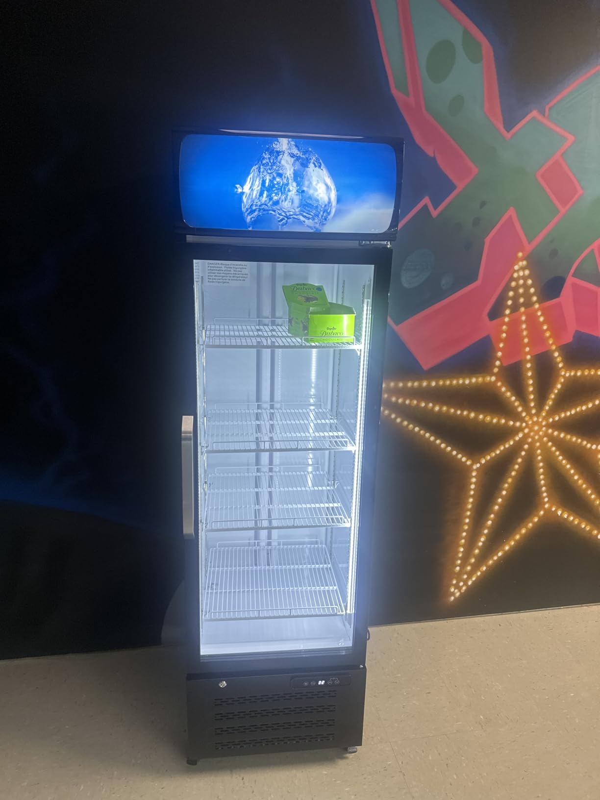 ETL & DOE Certified Commercial Beverage Refrigerator, Commercial Display Fridge with Glass Door, Upright Merchandiser Refrigerator Cooler with Front LED Light for Stores, Restaurant, Office customer photo 1