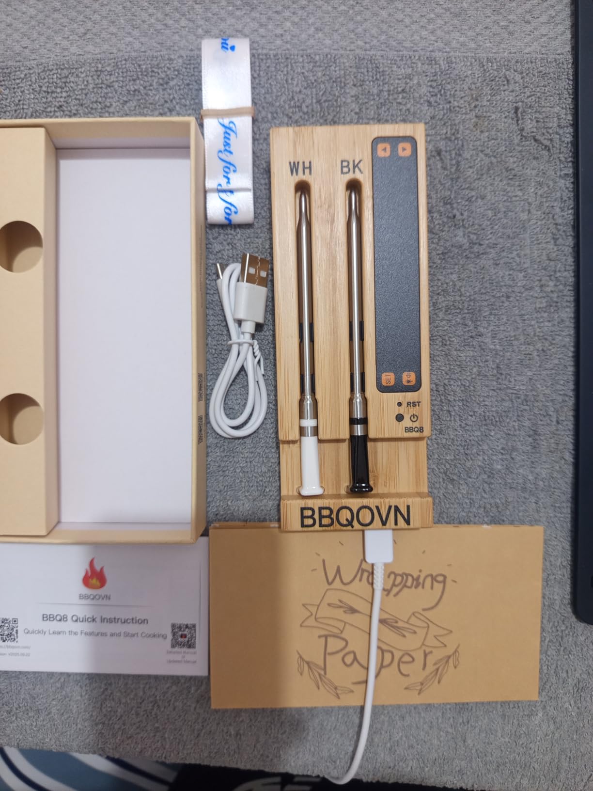 BBQOVN WiFi Sub-1G Wireless Meat Thermometer Unlimited Range 7 NIST Certified Sensors with Ambient Temp 2 Temp Monitoring Ways Digital Smart Base and App for BBQ, Smoker, Grill, Oven (Dual Probes) customer photo 2