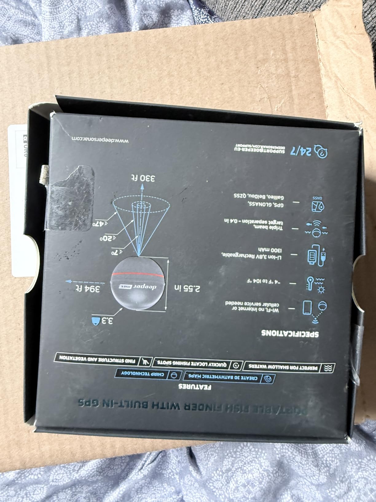Deeper MAX Castable GPS Fish Finder - Portable Chirp Sonar Depth and Fish Finder for Boat Fishing, Ice Fishing, Shore Fishing customer photo 1