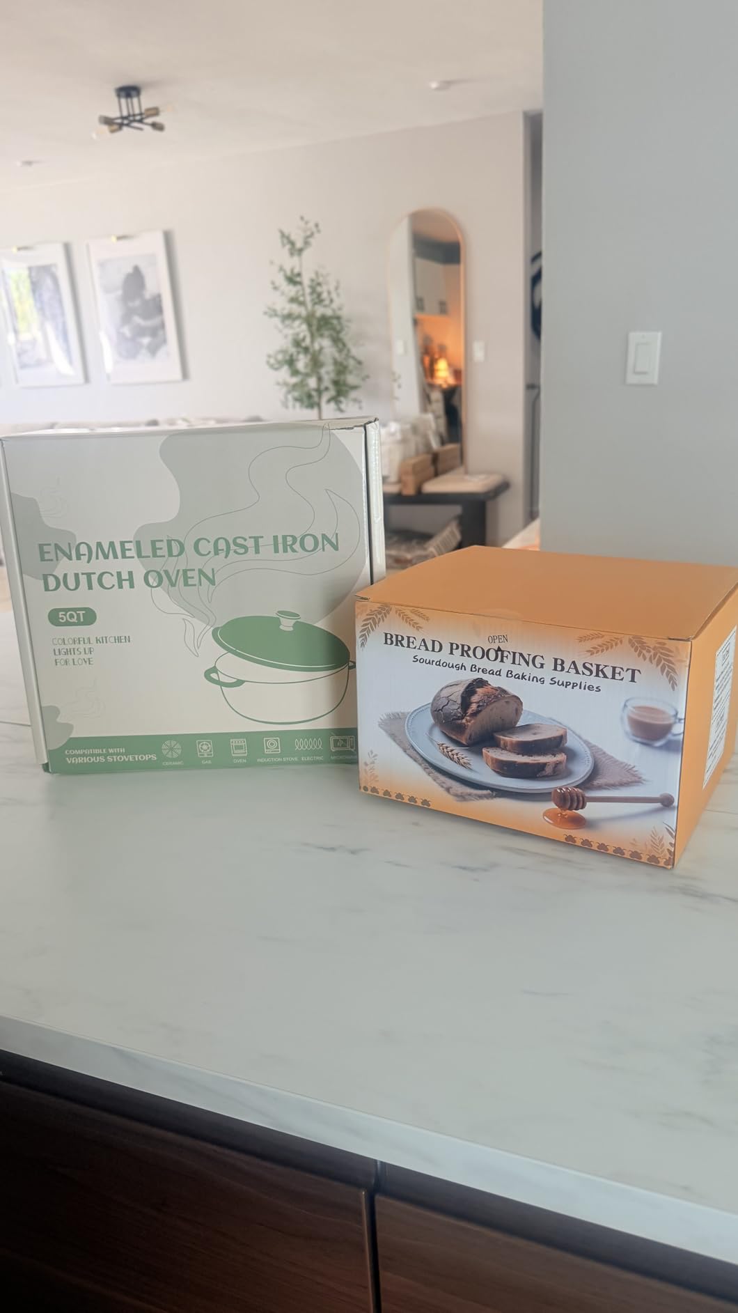 BAVIFY Sourdough Starter Kit, Banneton Bread Proofing Baskets Set, Sourdough Bread Baking Supplies Making Tools with Dough Scraper, Whisk, Bread Lame, Recipe, 1 Round 1 Oval 1 Jar Gift Set customer photo 2