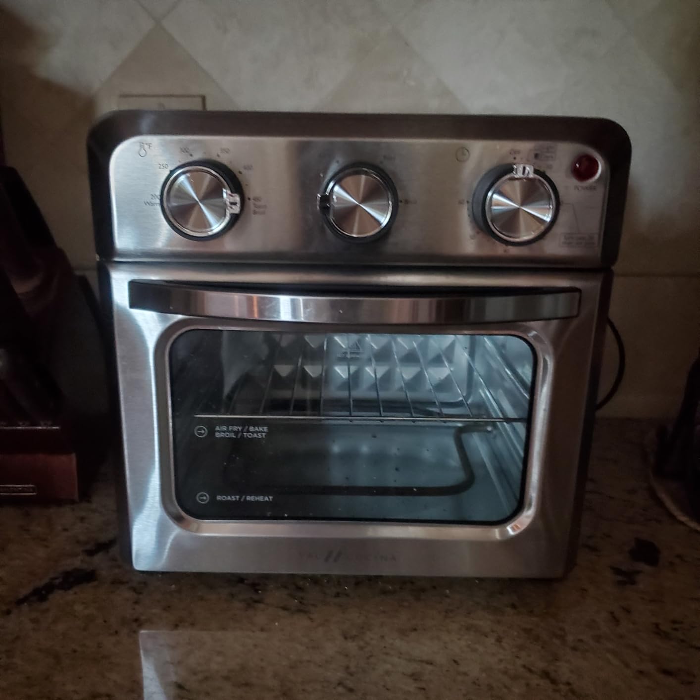VAL CUCINA 6-in-1 Air Fryer Toaster Oven Combo, Compact 12.7 QT Small Countertop Convection Oven, Fits 9