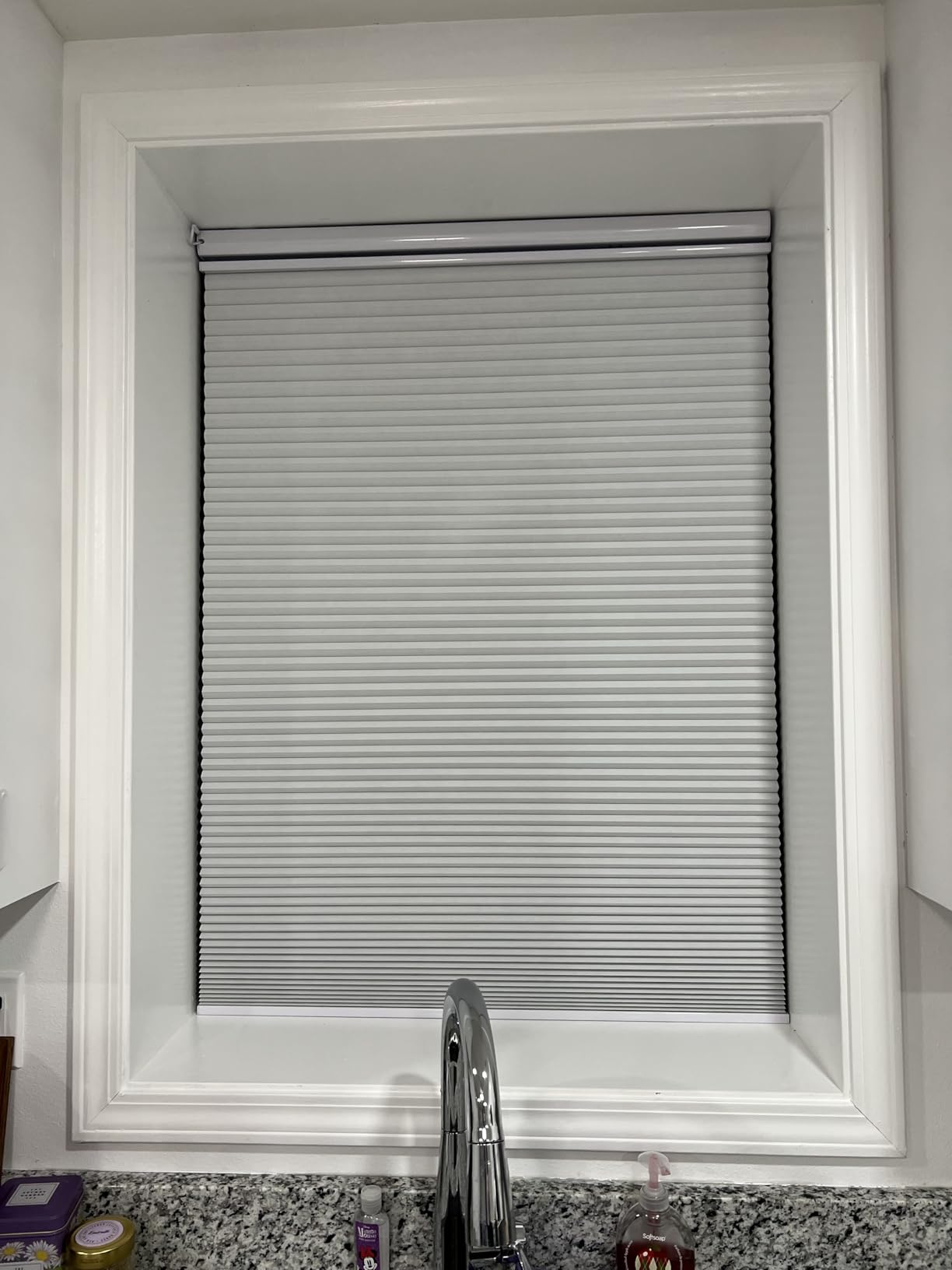 Motorized Day Night Cellular Shades, Smart Electric Double Honeycomb Blinds with Remote, Blackout and Light Filtering Fabric, Automatic Cellular Blinds for Home and Office Indoor Windows customer photo 1