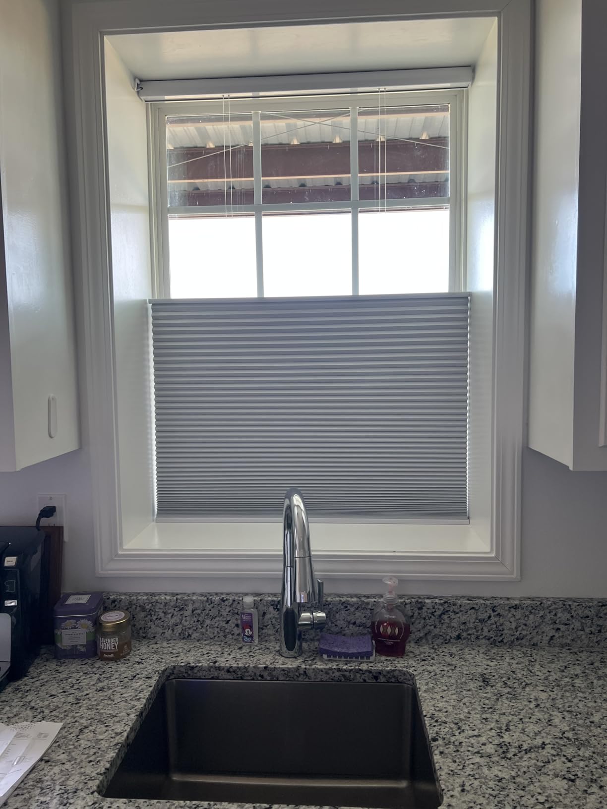 Motorized Day Night Cellular Shades, Smart Electric Double Honeycomb Blinds with Remote, Blackout and Light Filtering Fabric, Automatic Cellular Blinds for Home and Office Indoor Windows customer photo 2