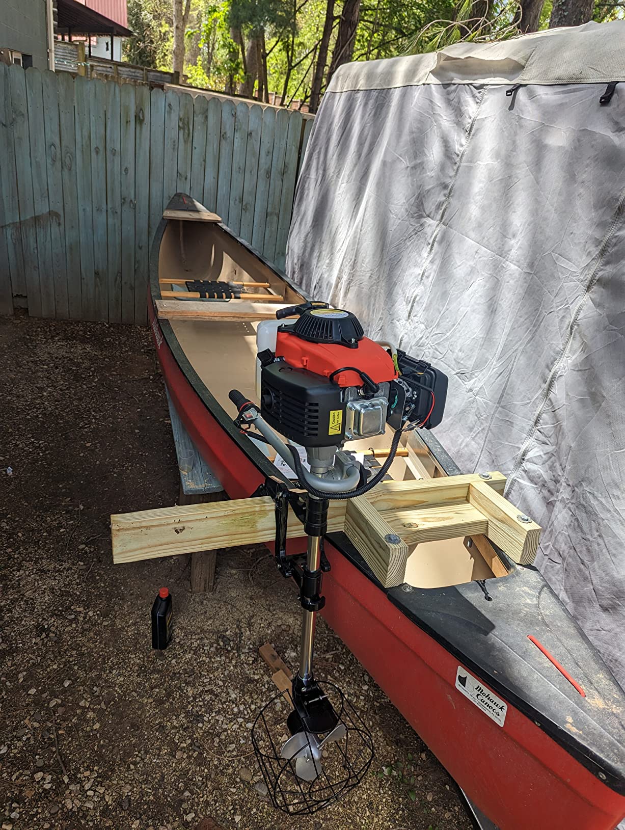4 Stroke Outboard Motor, 4HP Boat Motor Gas Powered Outboard Engine with Air Cooling System, Fishing Boat Engine for Inflatable Boat, Kayak, Dinghy, Canoe customer photo 1