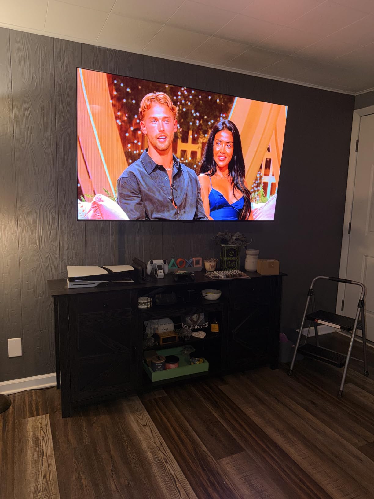 WLIVE TV Stand for 75/70 Inch TV, Entertainment Center with Storage & Power Outlet, Farmhouse Media Console Cabinet with Drawers and Adjustable Shelves for Living Room, Black customer photo 1