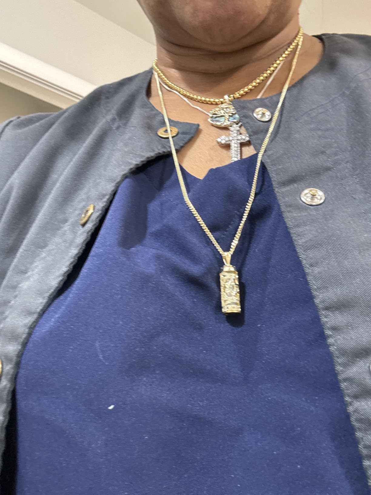 Made in Israel 14K Gold Plated Mezuzah Pendent With Scroll Klaff Hashem Star Of David Necklace Jewelry Jewish Israel Blessing customer photo 1