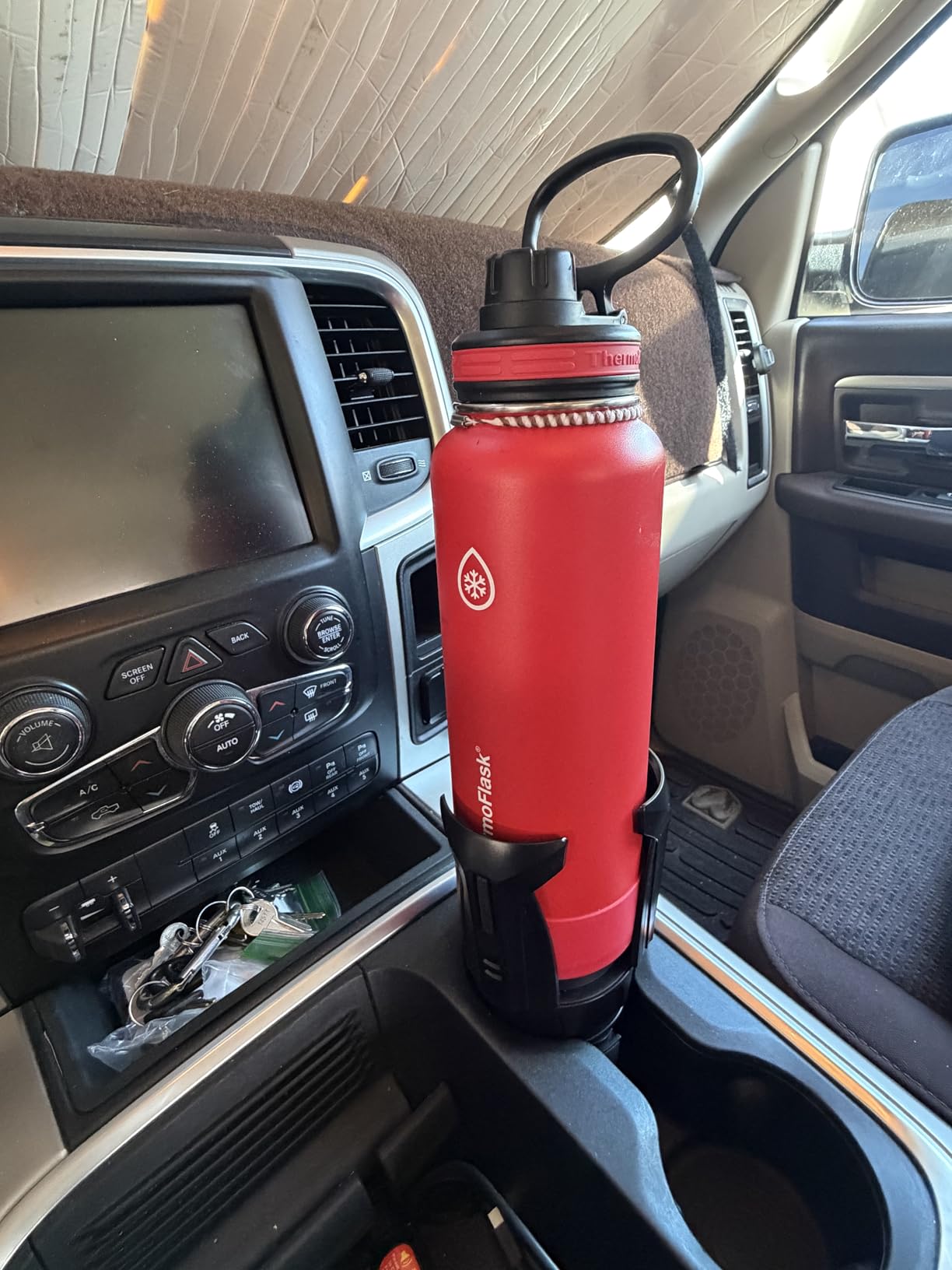 Cup Holder Expander (Adjustable Holder & Base, Auto-Fit Hold, One Button Open), Car Cup Holder Expander for Yeti, Hydro Flask, Nalgene, Owala, Bottles in 2.6