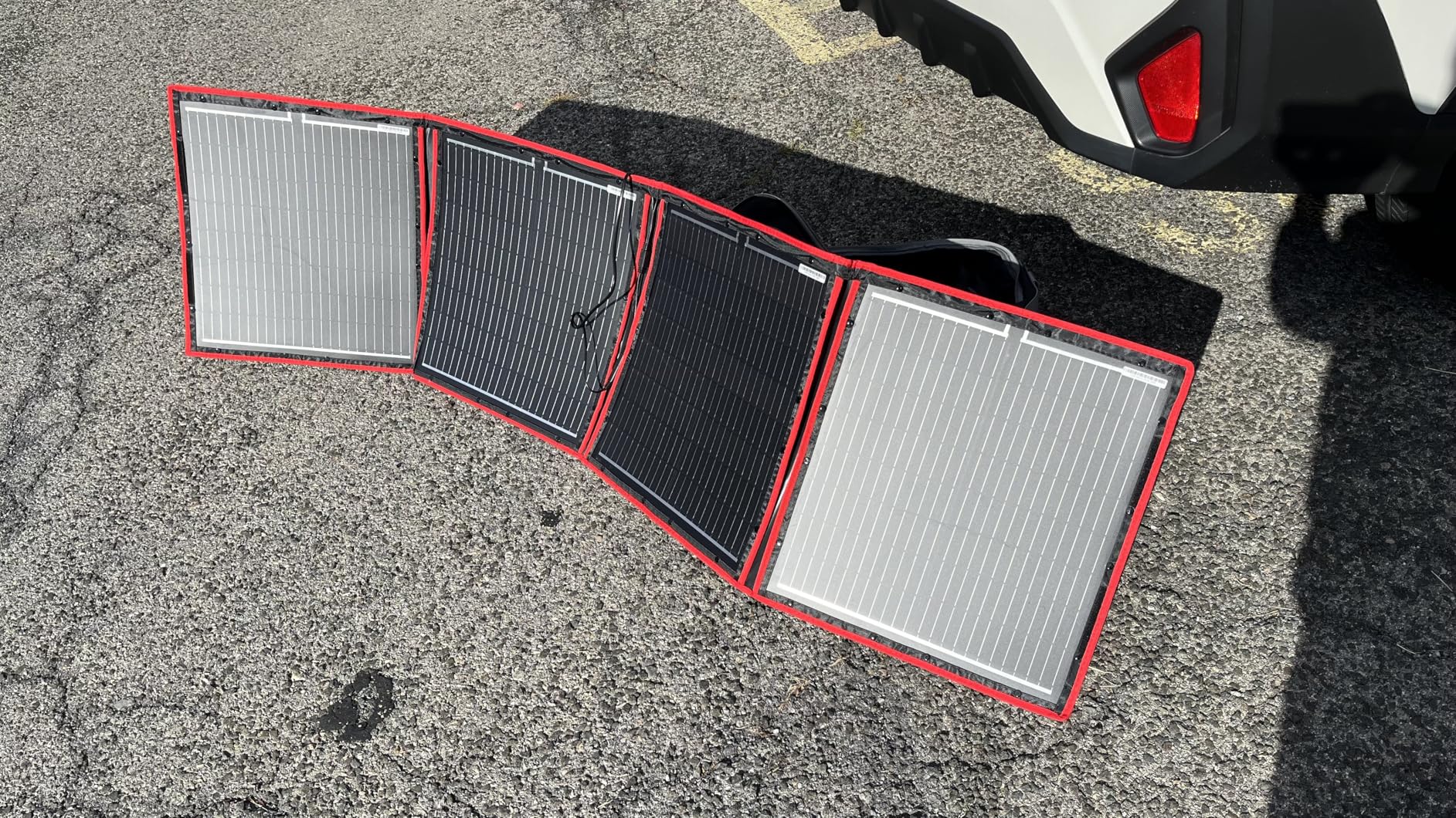 DOKIO 300W Foldable Solar Panel Kit for 12V Batteries & Power Stations, 15.2lb Monocrystalline Charger with PWM Controller, Dual USB, 9.85ft Cable, Folds to 19.3x37.4in for RV Camping customer photo 2
