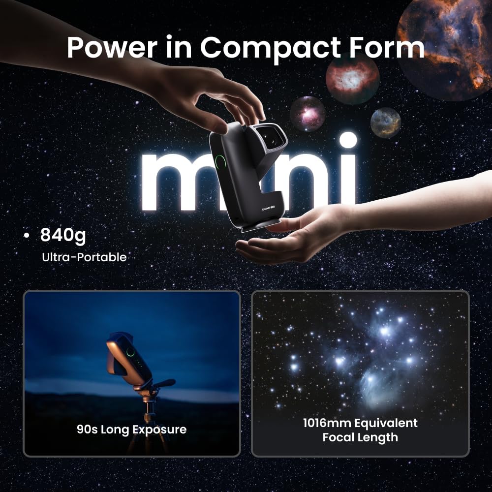 DWARFLAB Dwarf Mini Smart Telescope - 1.85lb Ultra-Portable Astronomy Telescope for Astrophotography with Built-in Filters, Auto GOTO, AZ/EQ Mode and Cloud Processing, Ideal for All Ages customer photo 2
