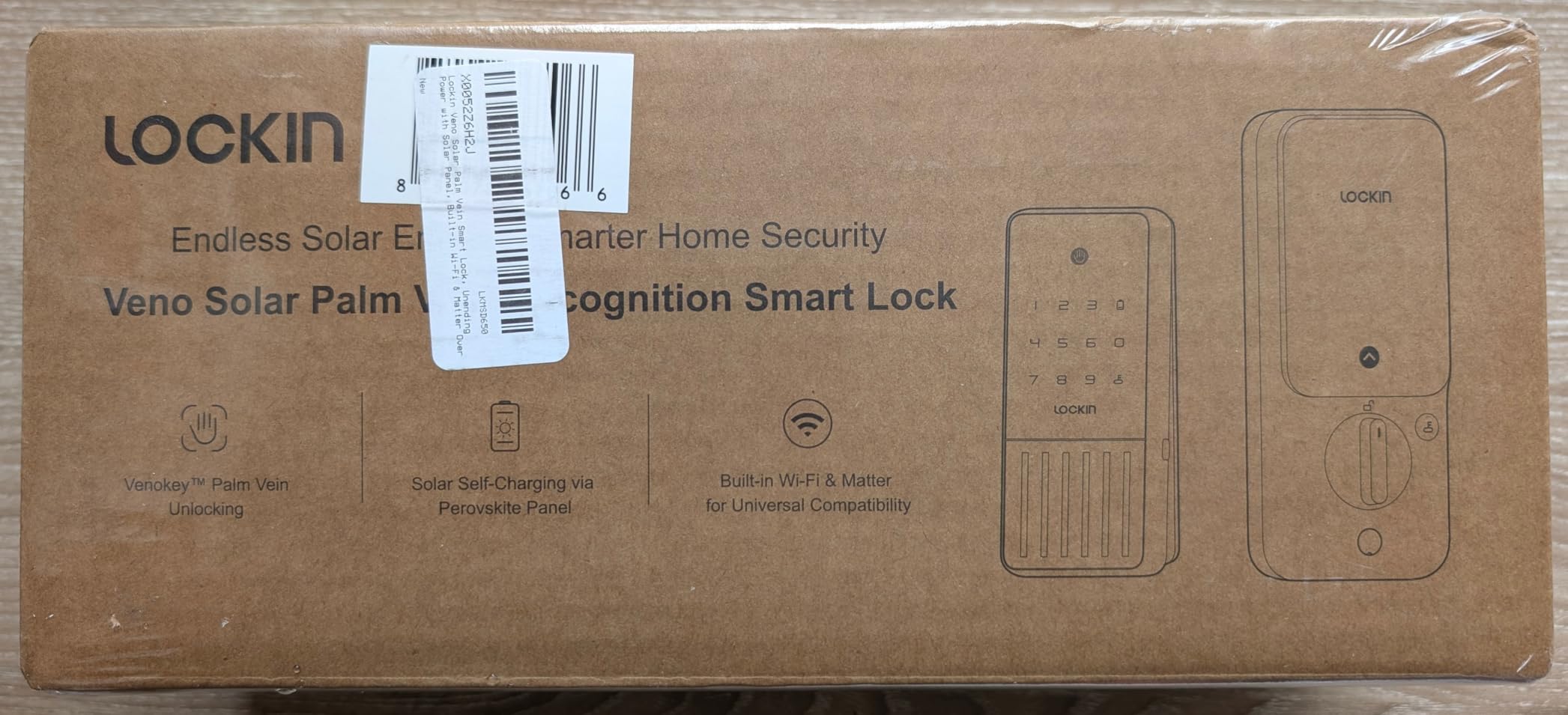 Lockin Venoris Solar Face Smart Lock - Facial Recognition Keyless Entry Deadbolt - Solar Powered for Perpetual Battery Life - Built-in WiFi - Works with Apple Home, Alexa & Google Home - No Subscription customer photo 2
