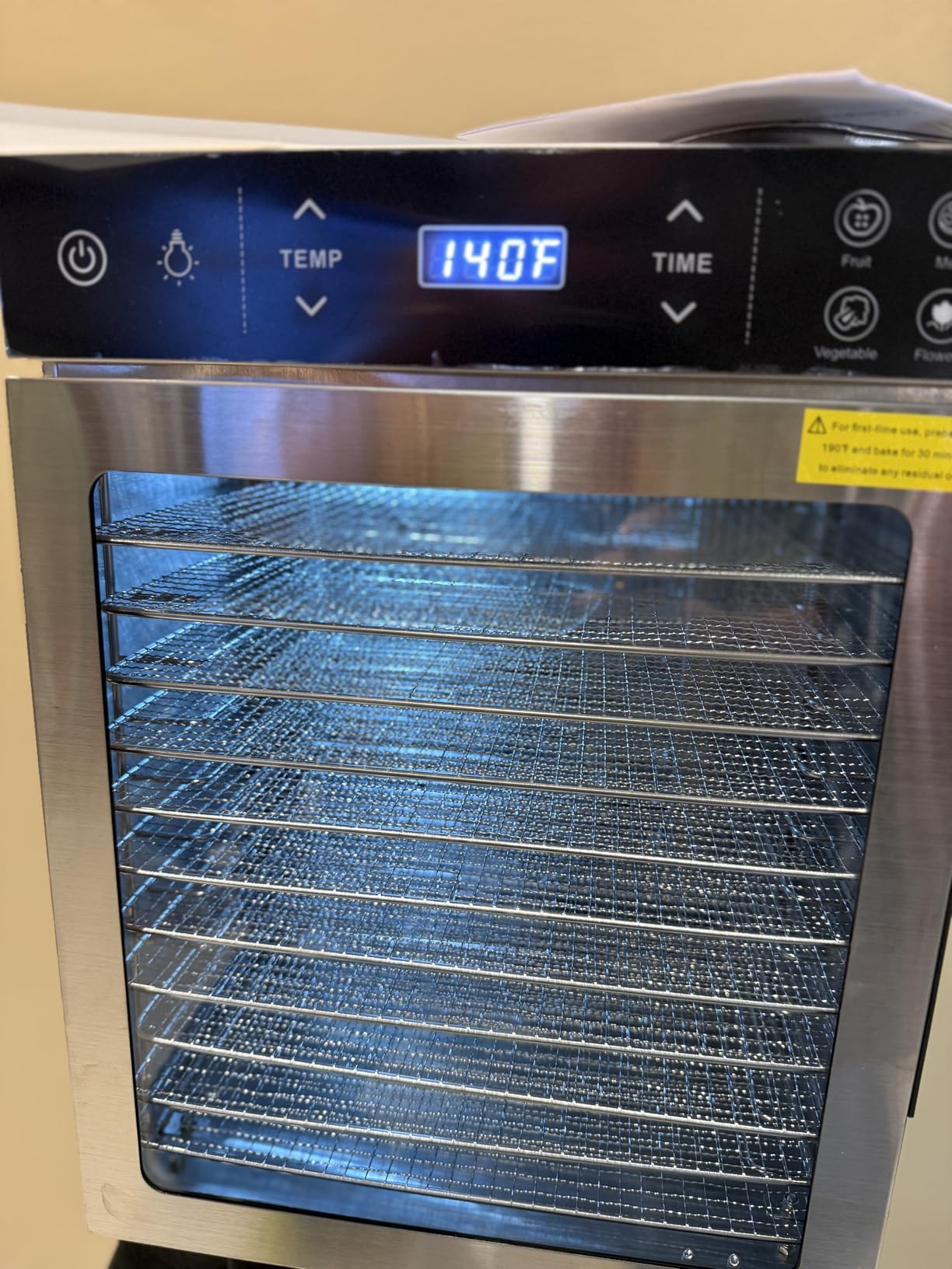 Suteck 12-Tray Food Dehydrator, 800W Dehydrator Machine with Stainless Steel Trays, Dual Fans & 360° Airflow, Digital Temp & Timer Control with 4 Presets, Quiet Dryer for Jerky, Fruit, Meat, Herbs customer photo 2