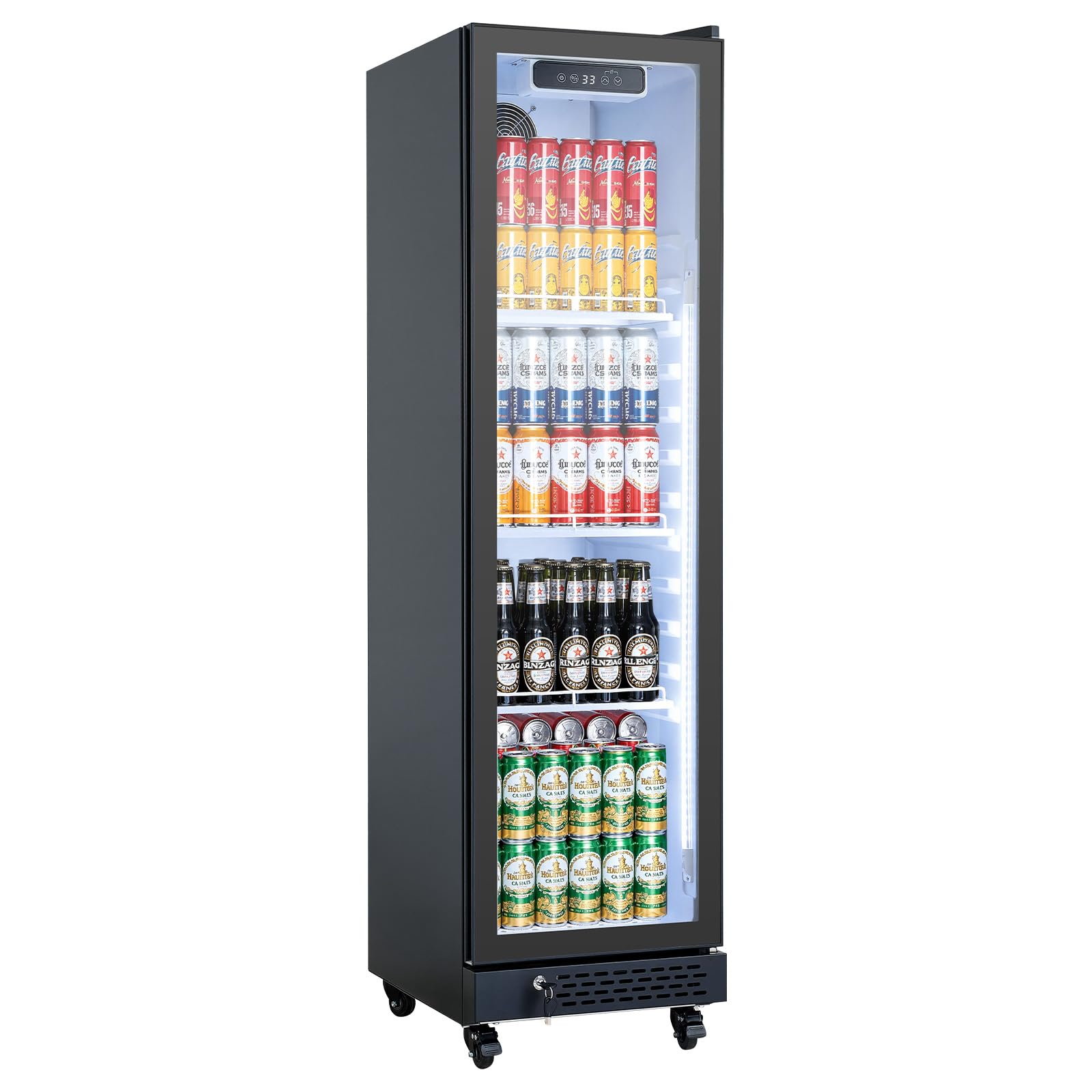 VEVOR Commercial Merchandiser Refrigerator, 6.9 Cu.Ft / 195L Glass Door Display Refrigerator, Upright Beverage Cooler Fridge with 4 Adjustable Shelves, Soft LED Light & Casters for Homes Shops Bars customer photo 1