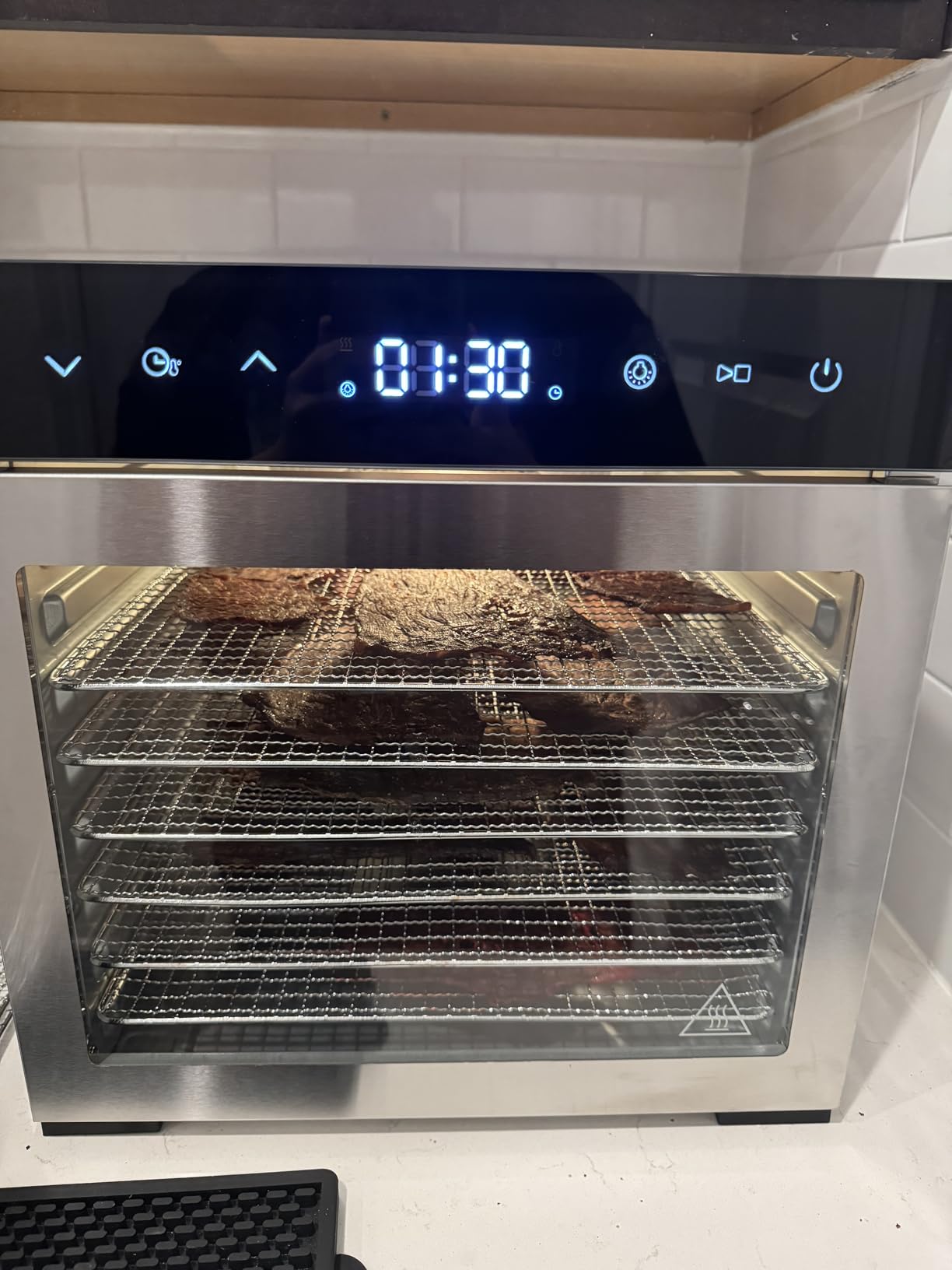 OLIXIS Food Dehydrator Machine, 500W Jerky Dehydrators with 8 Stainless Steel Large Trays, 185-Degree F Temperature Control & 24H Timer Food Dryer for Fruit Meat Herb Dog Treats, Silver customer photo 1