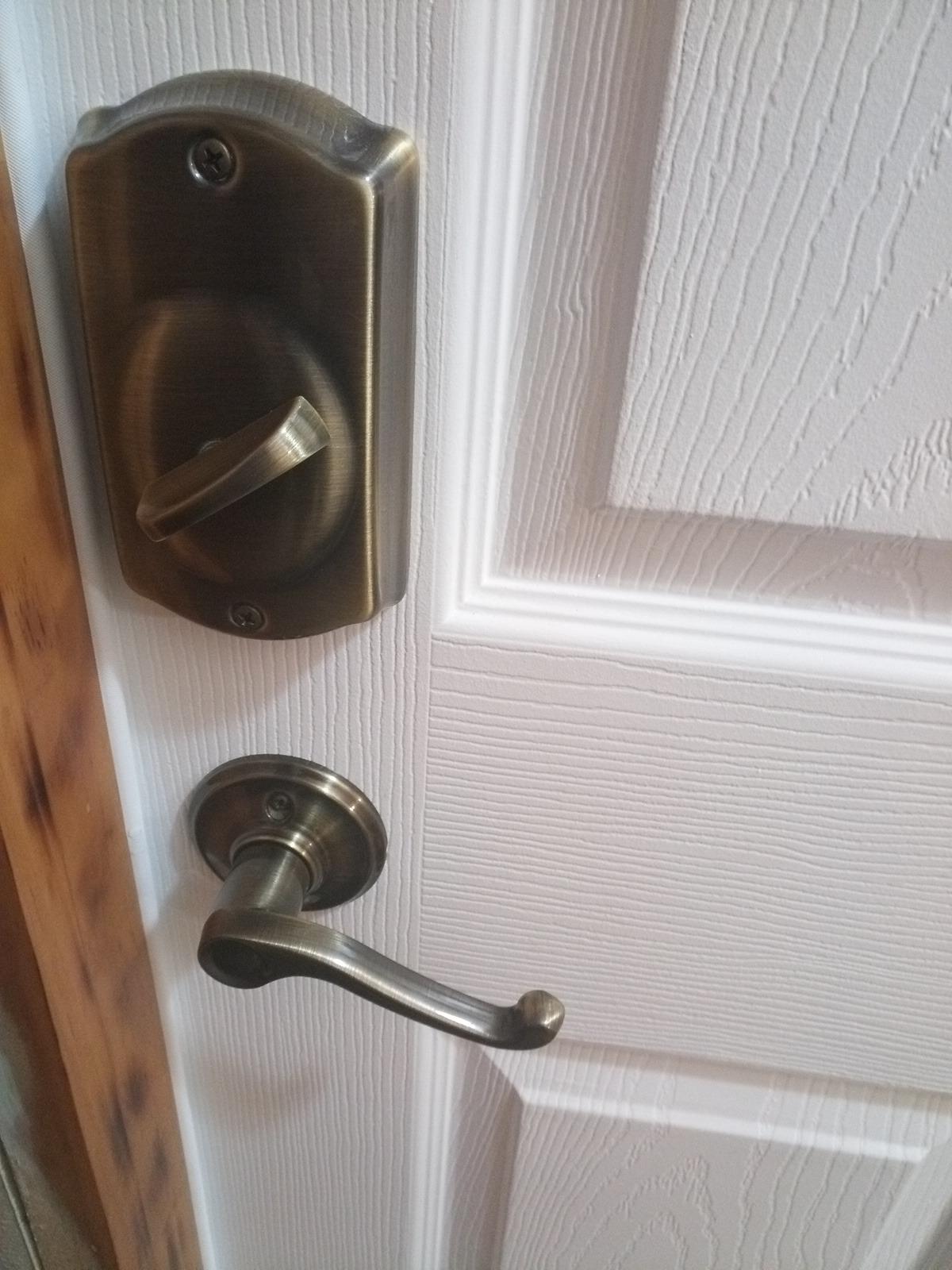 SCHLAGE Flair Hall/Closet Passage Door Handle, Reversible, Antique Brass customer photo 2