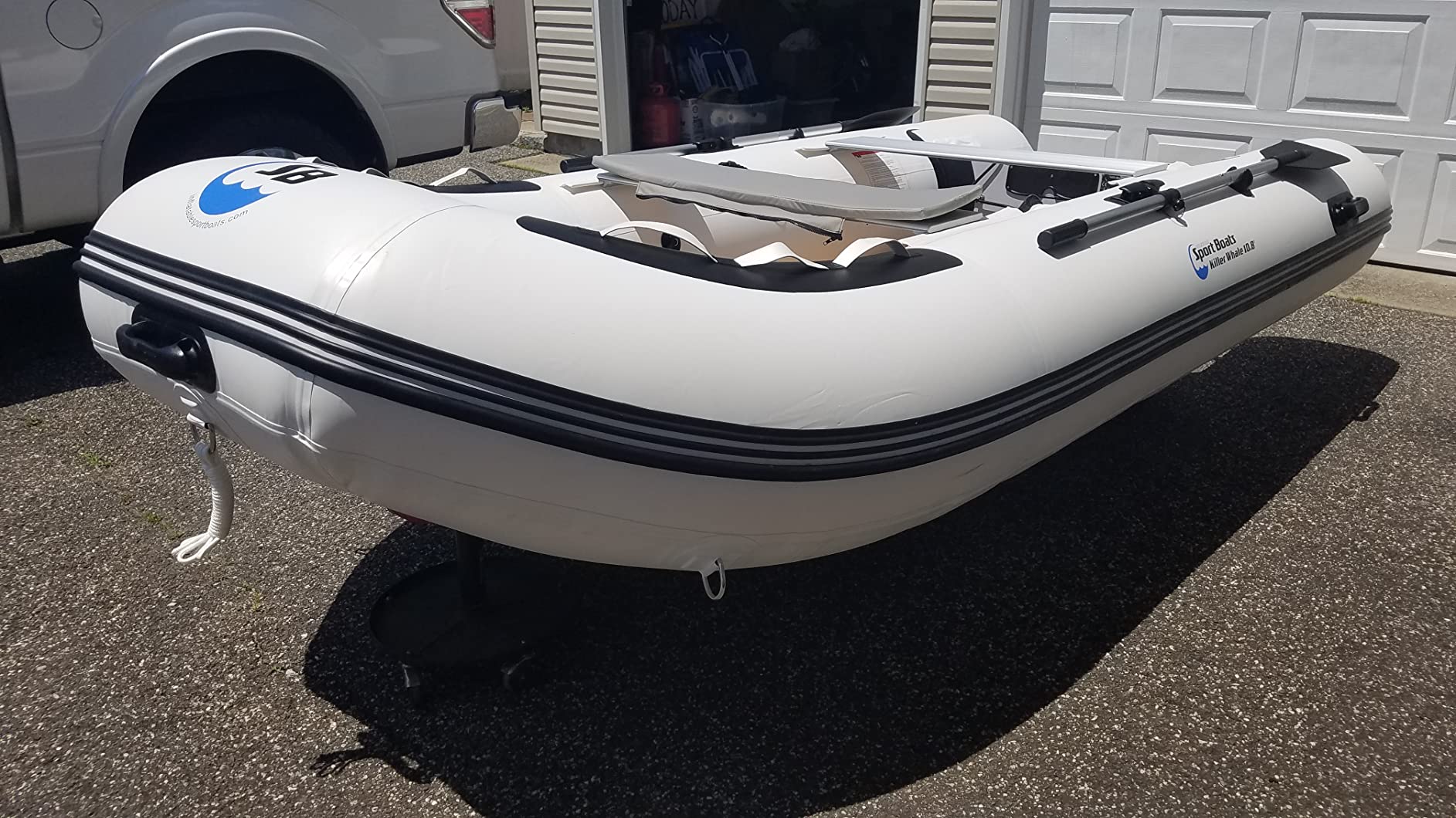 Killer Whale 10.8' Inflatable Dinghy | Aluminum Floor Dinghy with Durable Heat-Welded PVC | 5 Person Inflatable Dinghy | 15HP Motor Ready customer photo 2