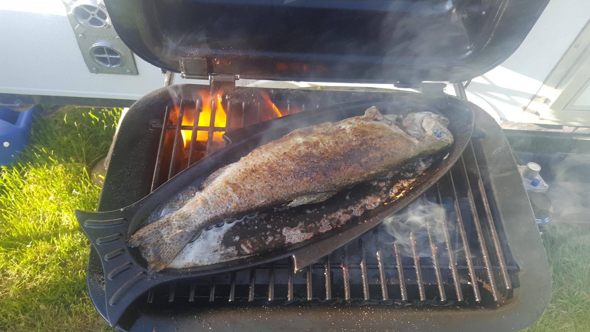Outset Cast Iron Fish Grill and Serving Pan, 18.9 x 7.28 x 0.98 inch BBQ and Oven Safe Fish Cooking Pan | Grill, Bake & Serve Fish on One Pan | Durable & Naturally Nonstick Cast Iron | BBQ, Oven & Stovetop Compatible | Even Heating customer photo 2