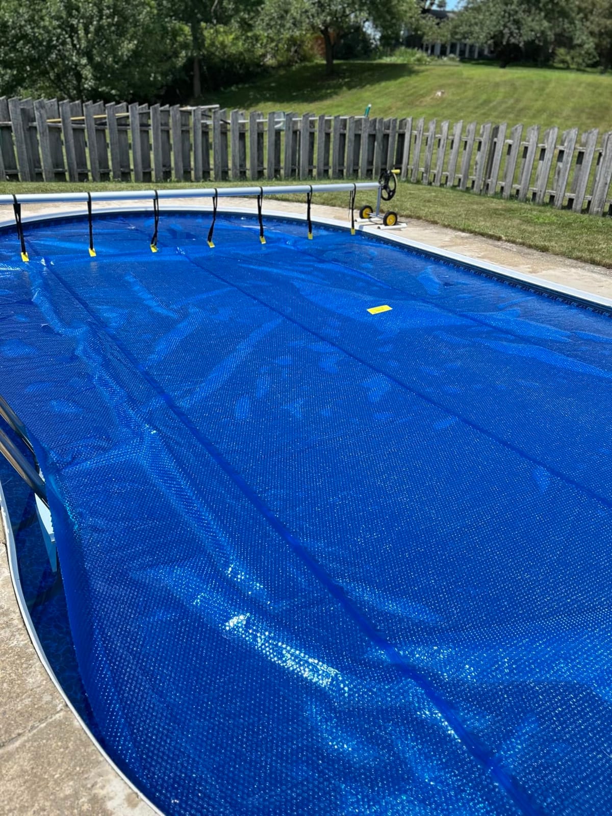 VINGLI 18FT Pool Cover Reel, Solar Cover Reel for Inground Swimming Pool | Aluminum Solar Swimming Inground Cover Blanket Reel, Adjustable Pool Cover Roller with Embedded Straps and Clips (Upgrade) customer photo 1