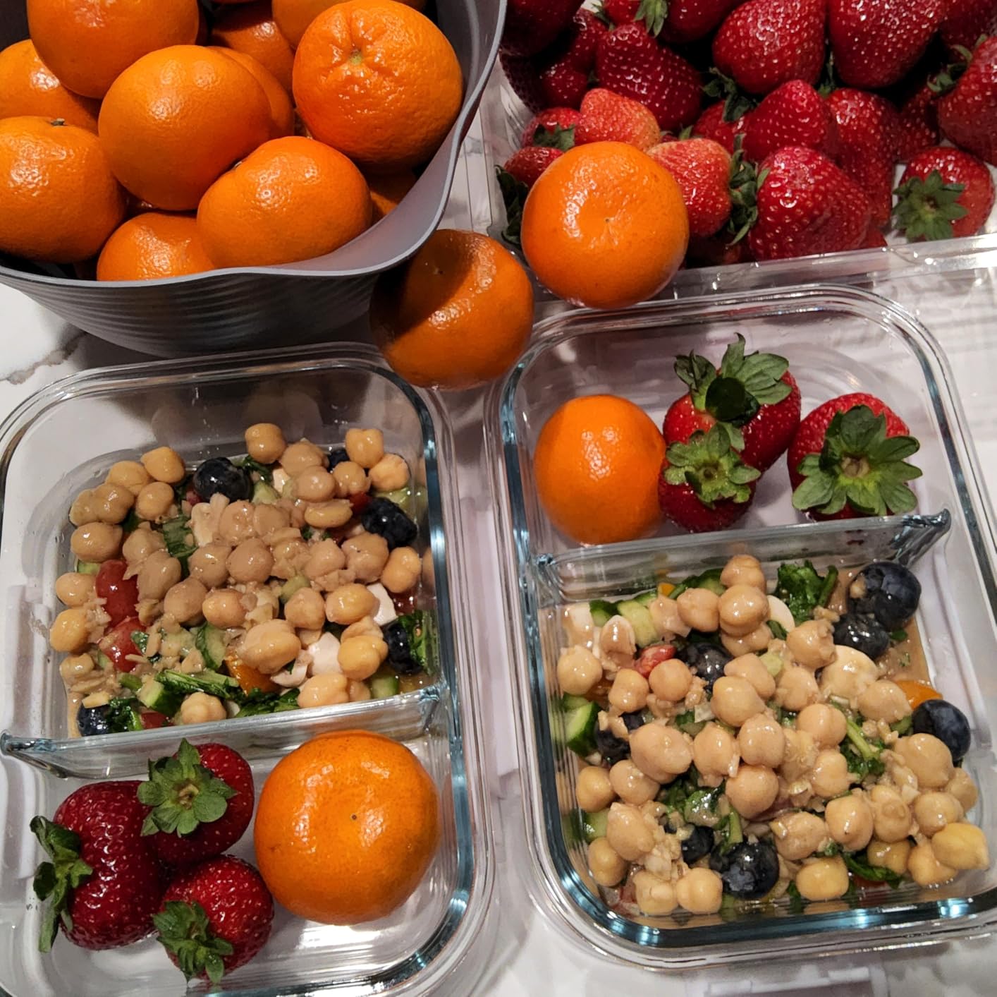 M MCIRCO 5 Pack, 36 oz, 2 Compartments Glass Meal Prep Containers with Lids | Divided Glass Food Storage Containers, Portion Control Lunch Containers, Microwave, Oven, Freezer, Dishwasher, 4.5 Cups, Gray customer photo 2