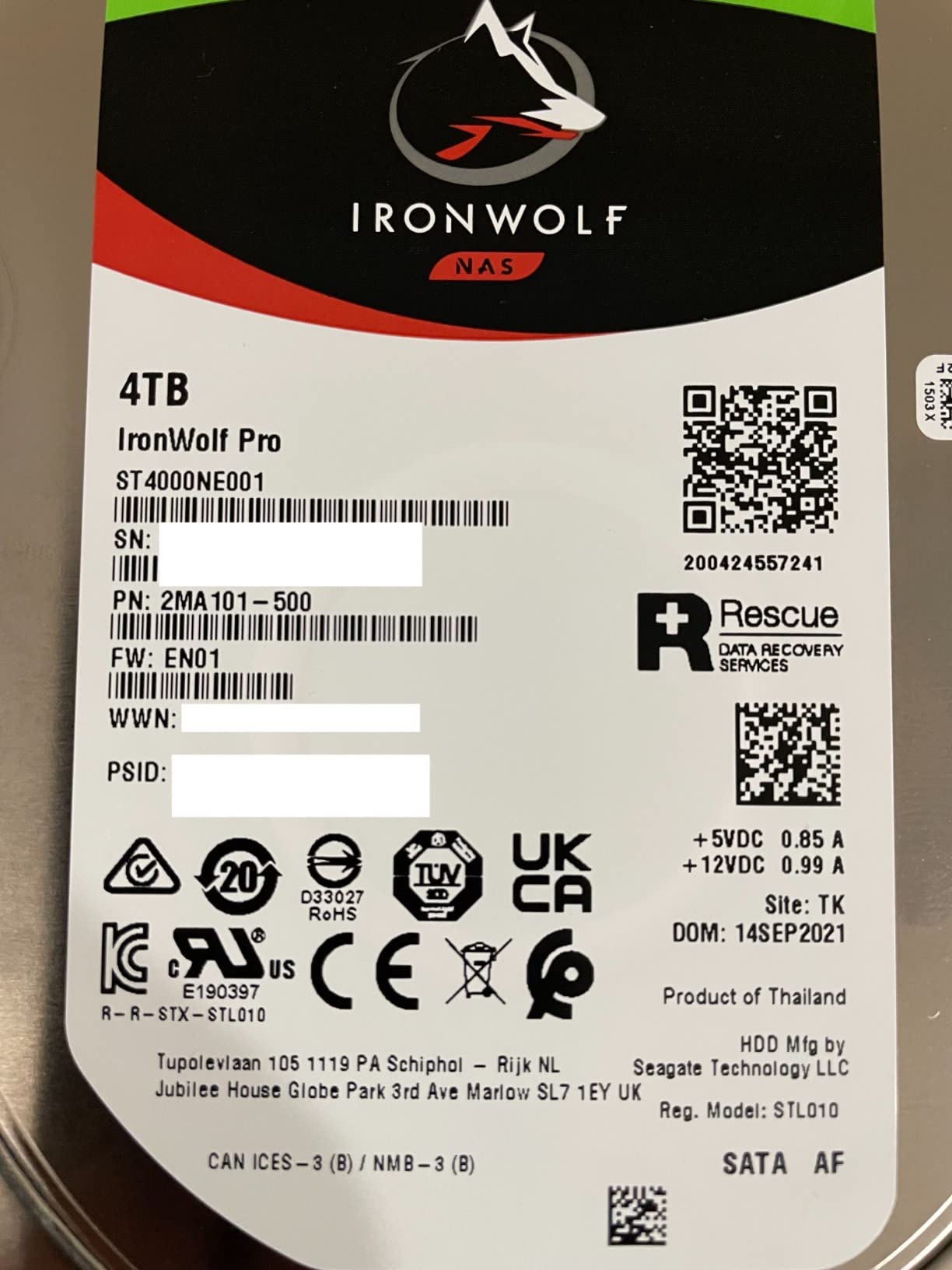 Seagate IronWolf Pro 14TB NAS Internal Hard Drive HDD - CMR 3.5 Inch SATA 6Gb/s 256MB Cache for RAID Network Attached Storage, Data Recovery Service (ST14000NEZ008) customer photo 1