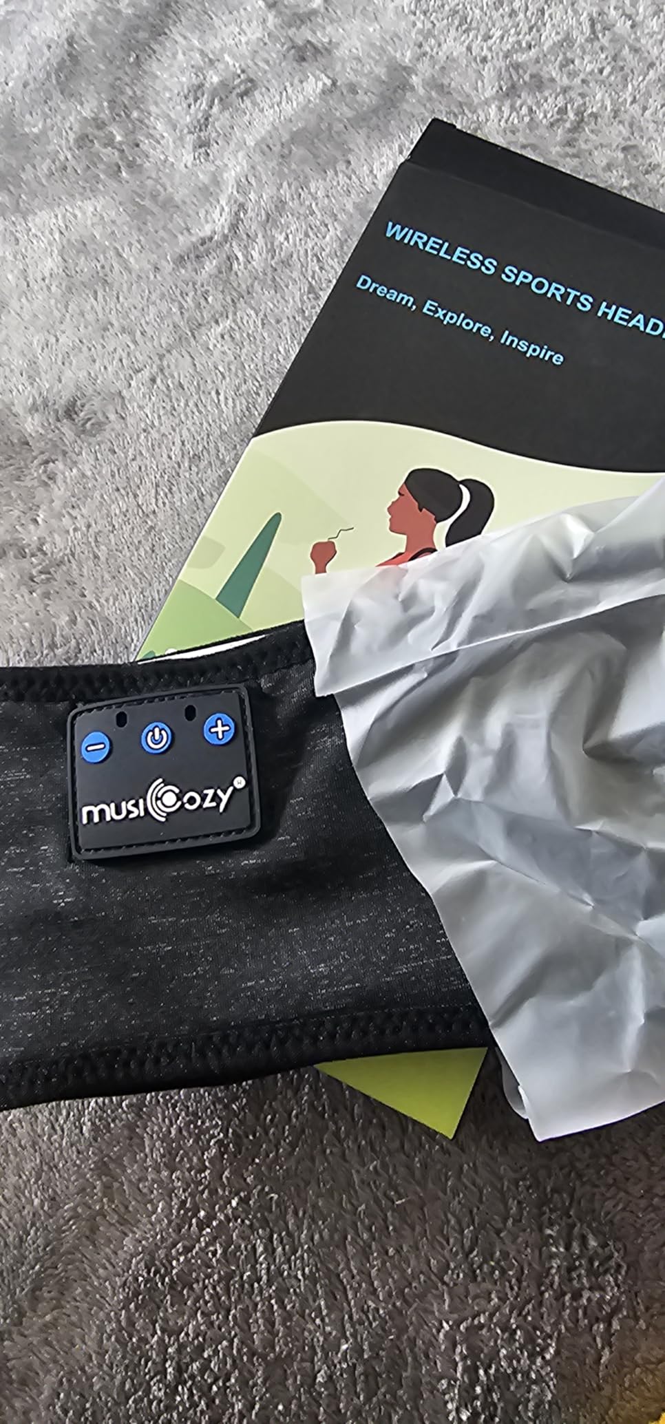 MUSICOZY Bluetooth 5.4 Sleep Headphones Headband Sports Wireless Audio | Earbuds 2 in 1 Design with Breathable Stretch Fabric, HD Stereo Sound Speakers for Workout Yoga Running, Nighttime Sleep Use customer photo 1