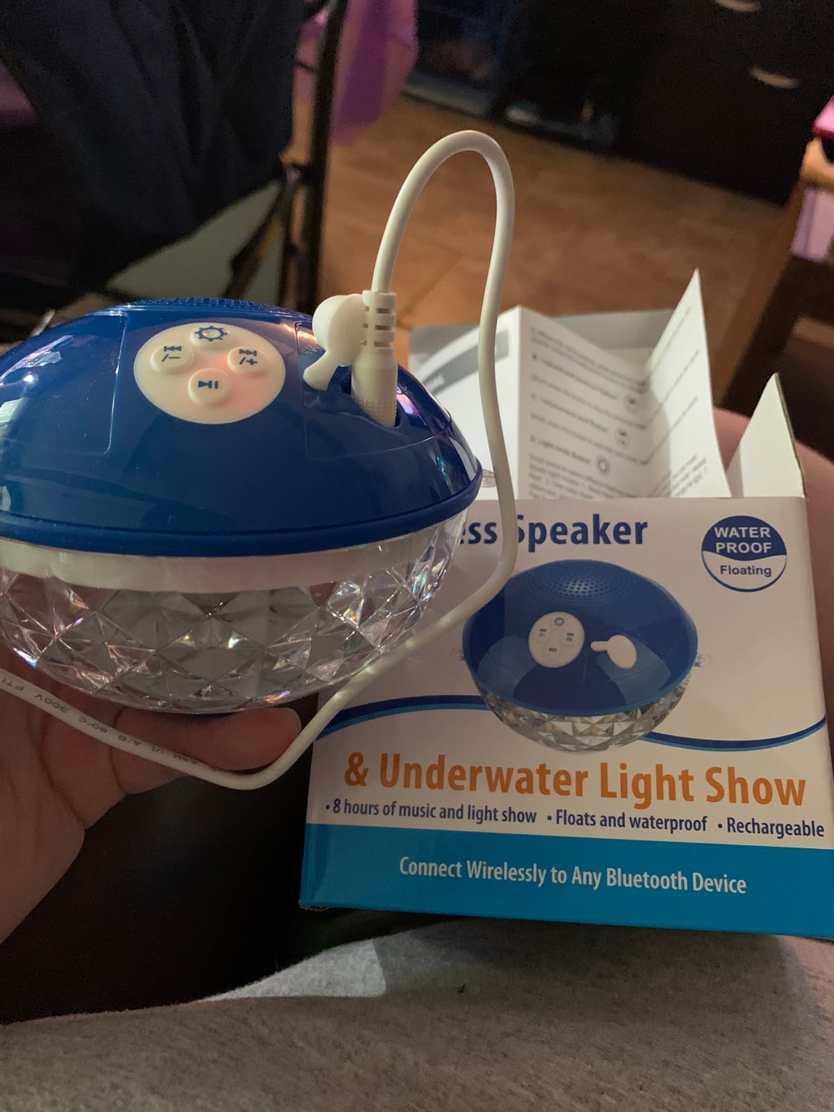 Floating Pool Speakers with Colorful Lights, IP68 Waterproof Bluetooth Speaker for Pool, Crystal Clear Sound Hot Tub Speaker for Pool, Spa and Outdoor customer photo 2