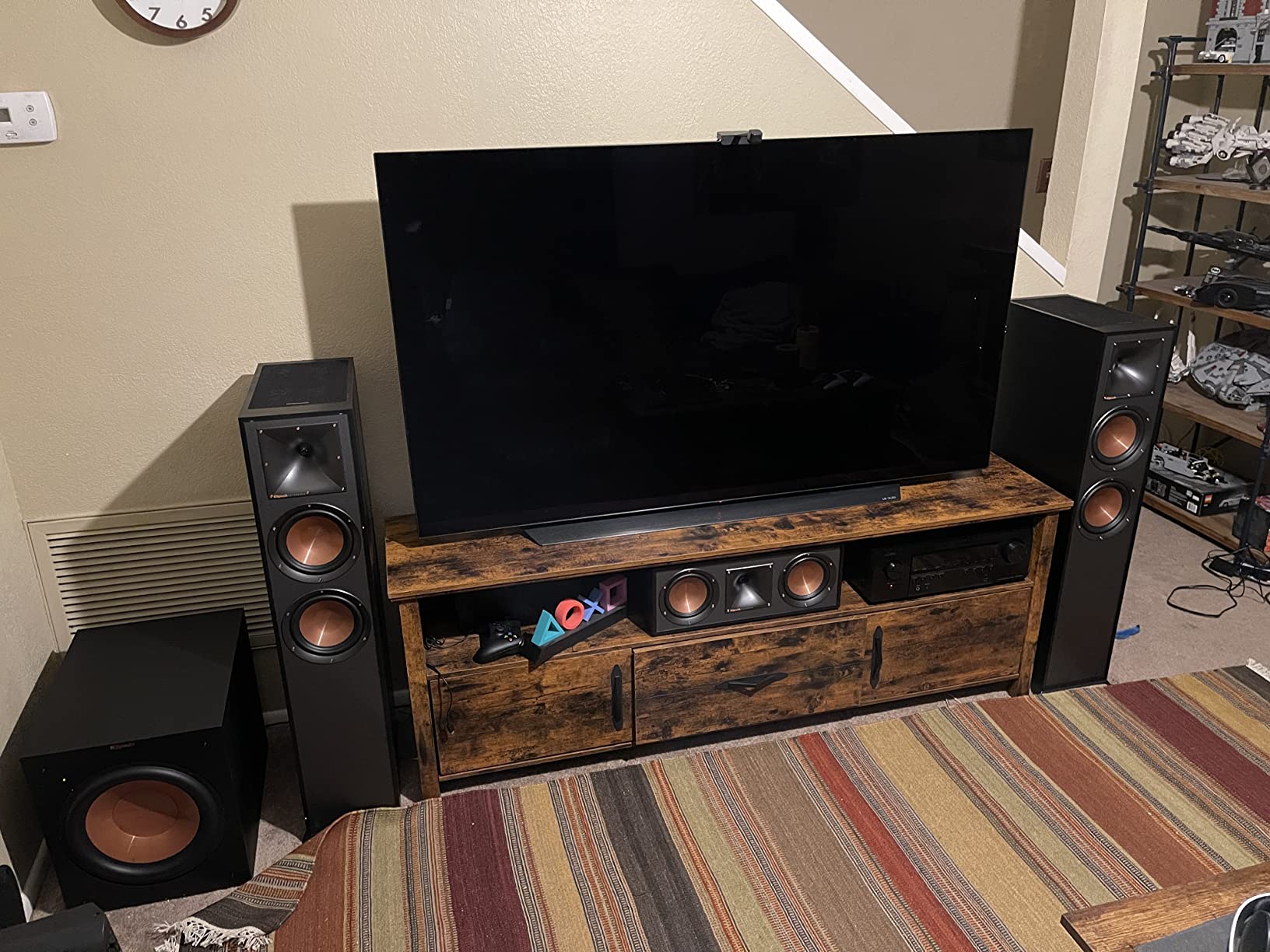 Klipsch Reference 5.1 Dolby Atmos Home Theater System with R-625FA Floorstanding Speakers, R-52C Center, R-41M Surrounds, and R-12SW 12